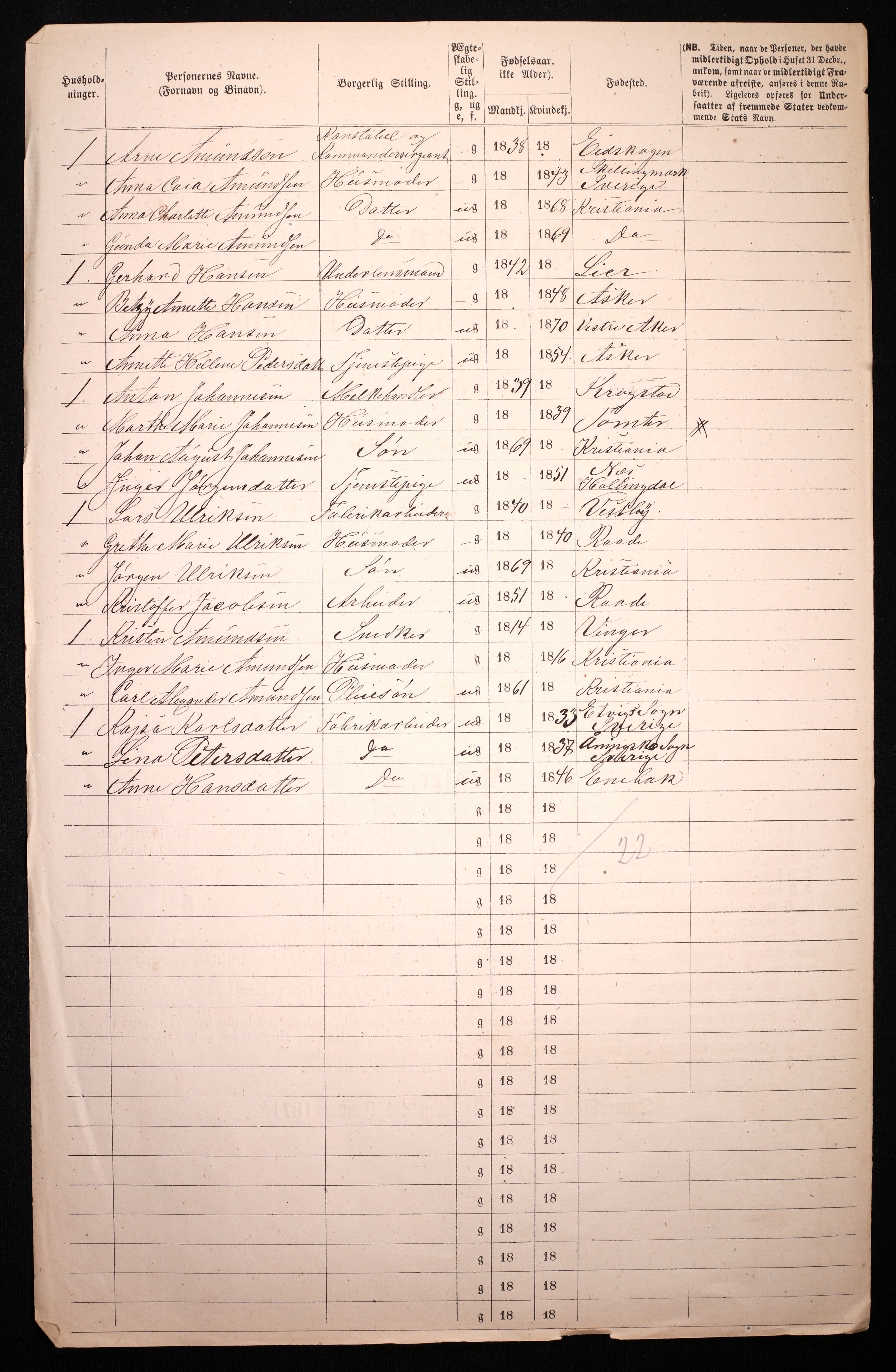 RA, 1870 census for 0301 Kristiania, 1870, p. 429