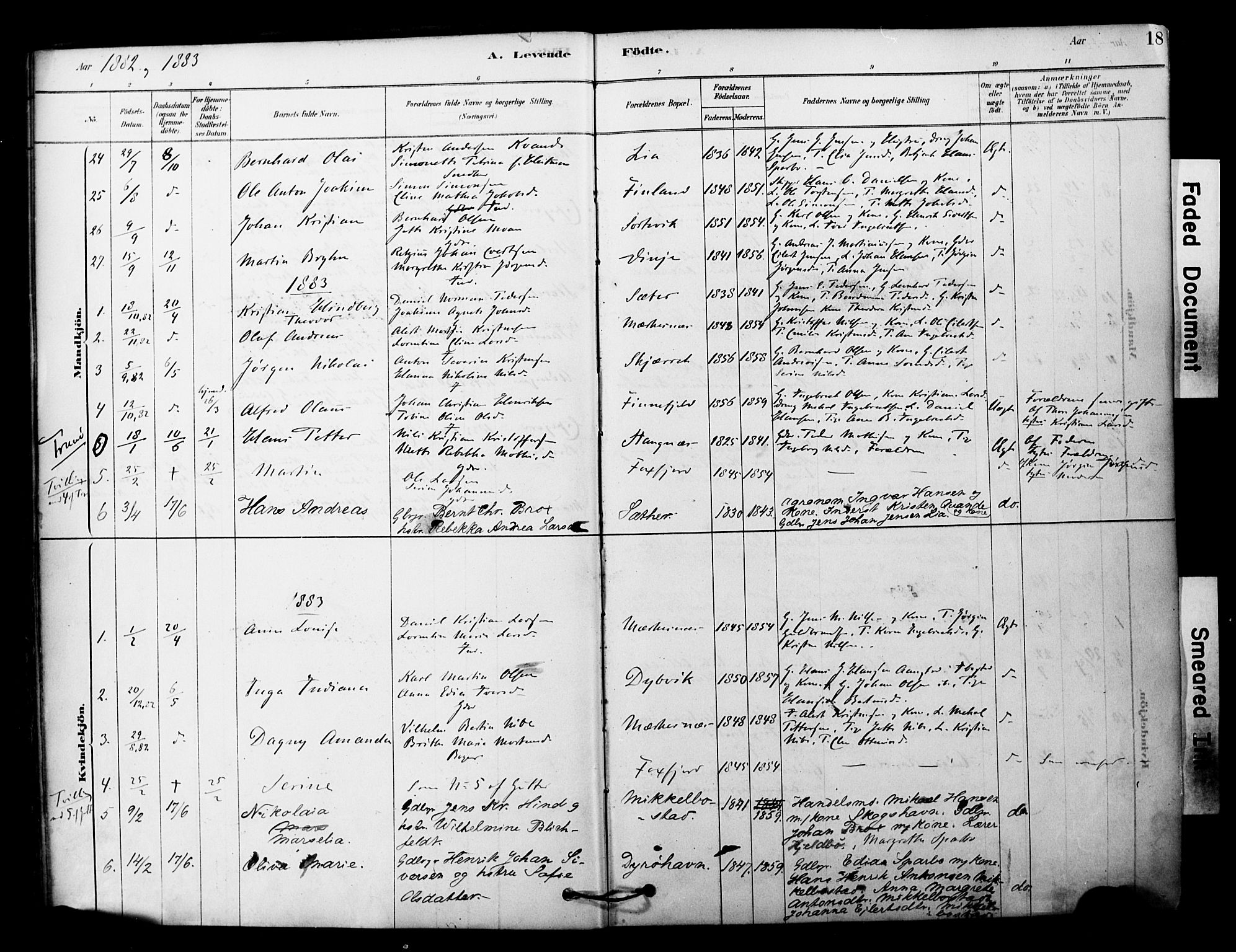 Tranøy sokneprestkontor, SATØ/S-1313/I/Ia/Iaa/L0011kirke: Parish register (official) no. 11, 1878-1904, p. 18