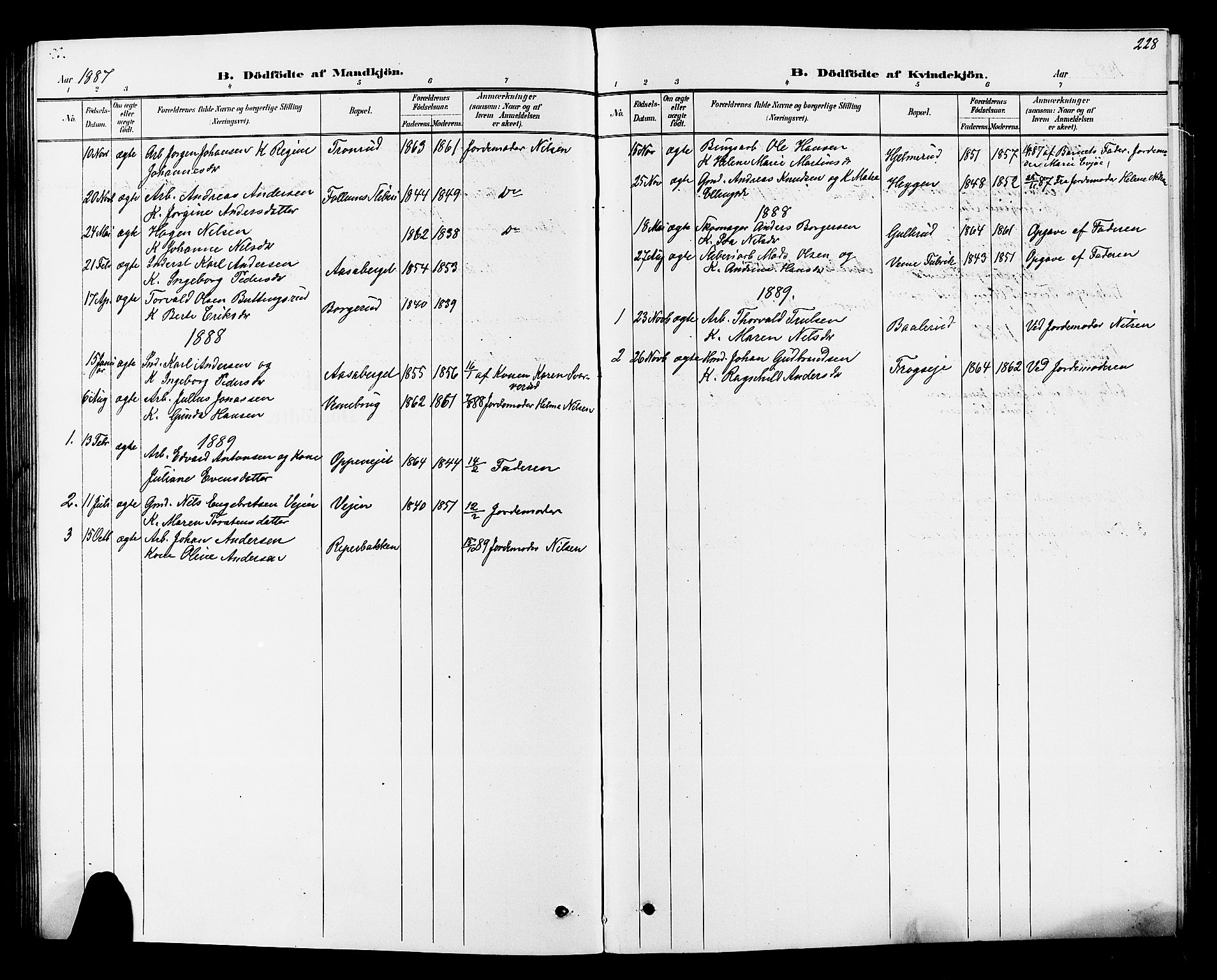 Norderhov kirkebøker, AV/SAKO-A-237/G/Ga/L0008: Parish register (copy) no. I 8, 1887-1912, p. 228