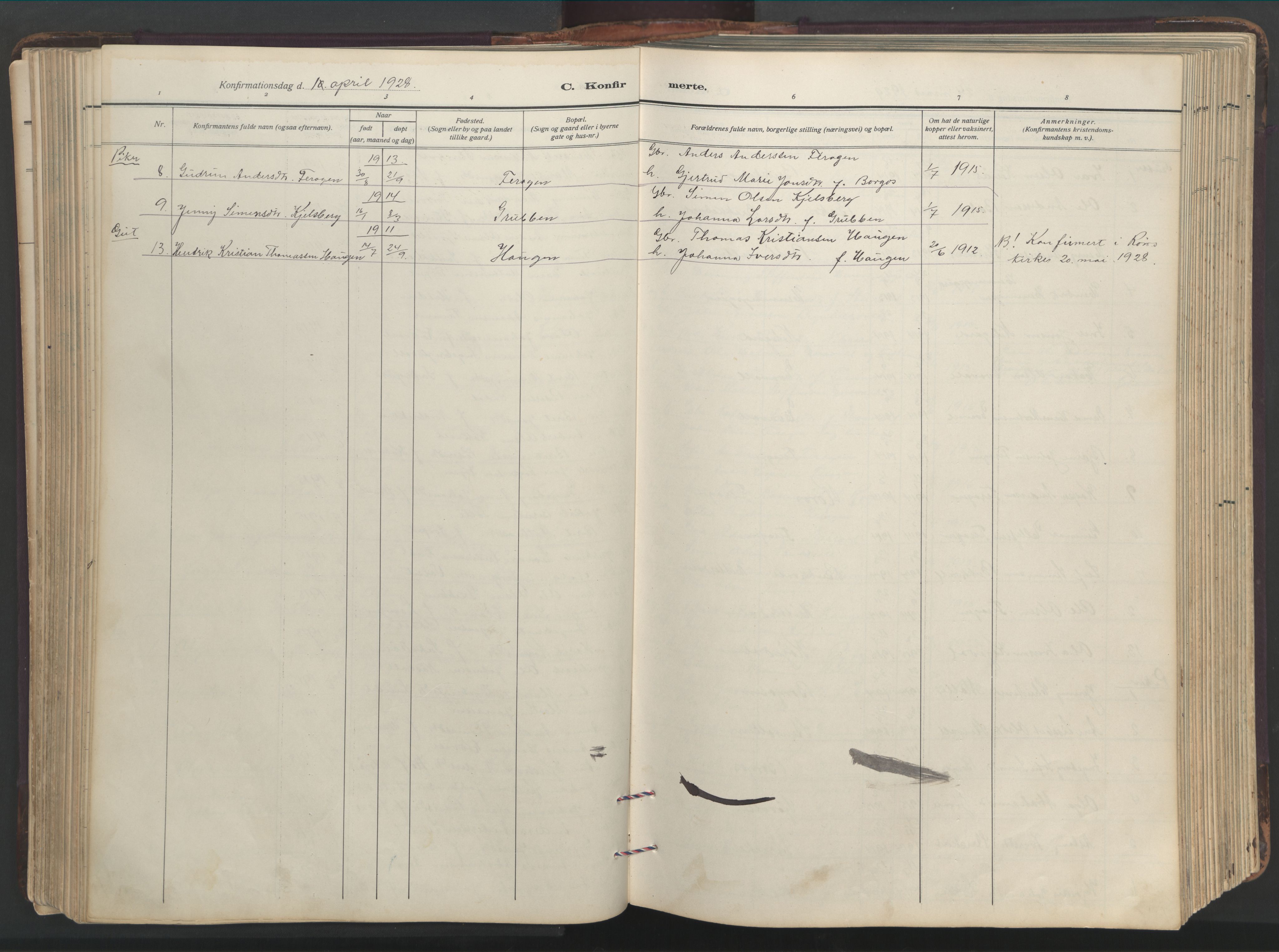 Ministerialprotokoller, klokkerbøker og fødselsregistre - Sør-Trøndelag, SAT/A-1456/683/L0951: Parish register (copy) no. 683C03, 1919-1970
