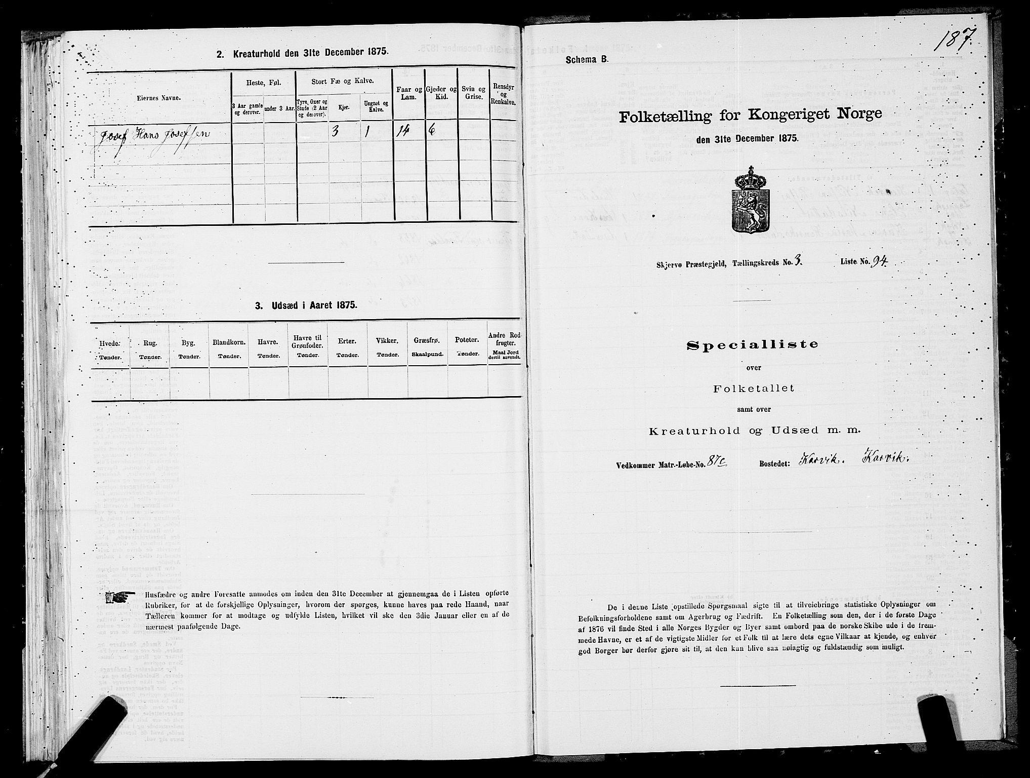 SATØ, 1875 census for 1941P Skjervøy, 1875, p. 2187