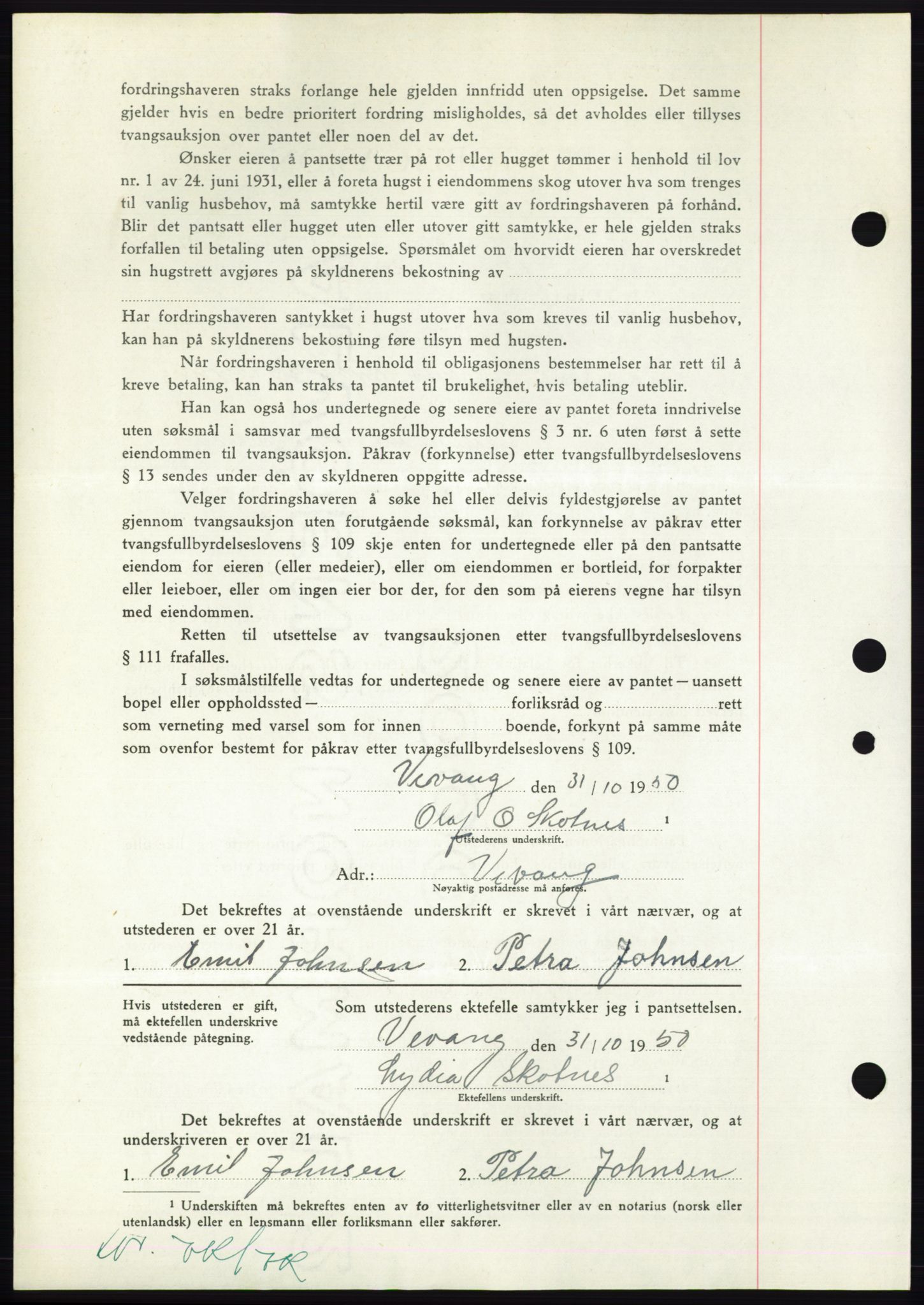 Nordmøre sorenskriveri, AV/SAT-A-4132/1/2/2Ca: Mortgage book no. B106, 1950-1950, Diary no: : 3781/1950