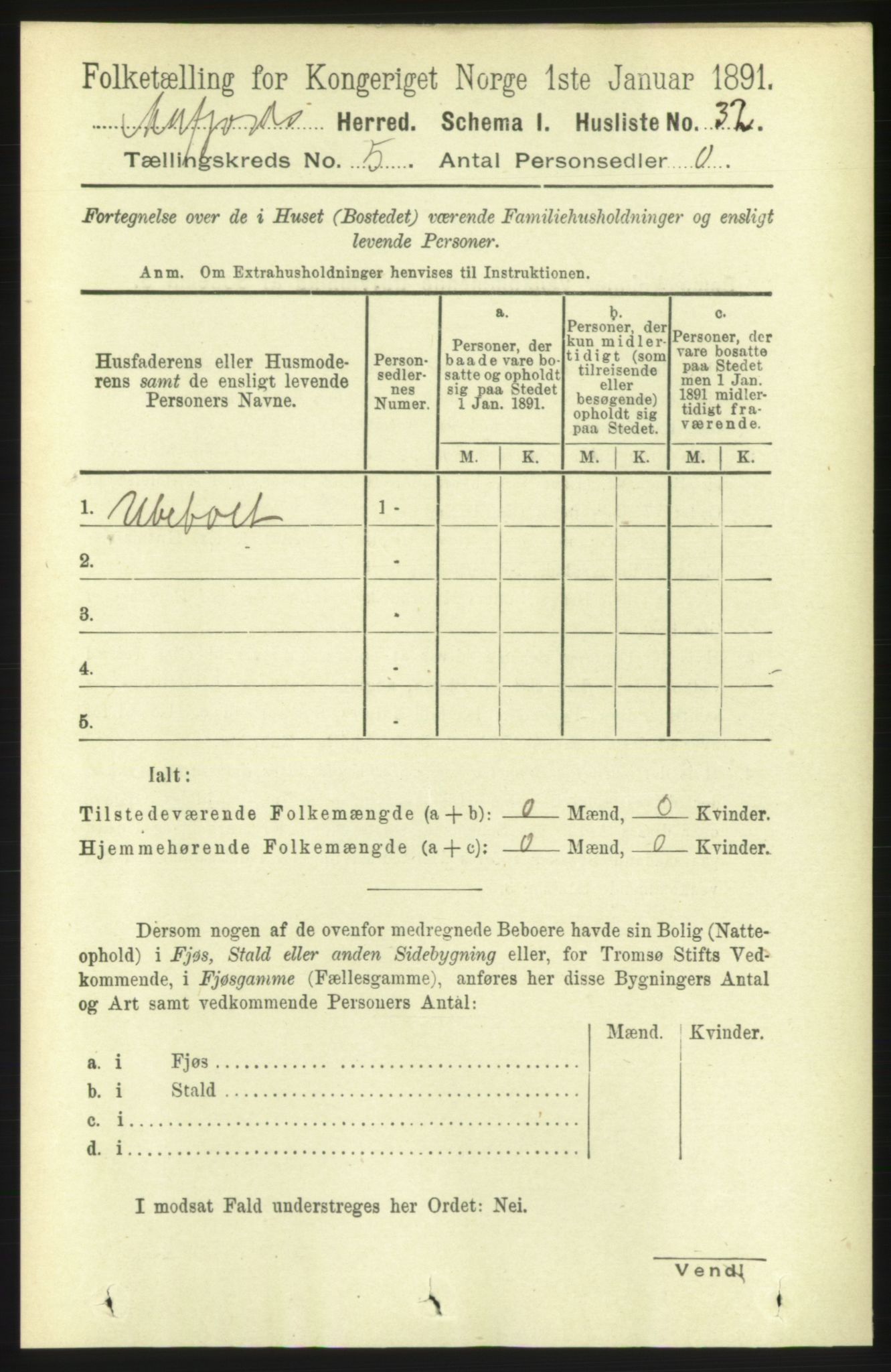 RA, 1891 census for 1630 Åfjord, 1891, p. 1184