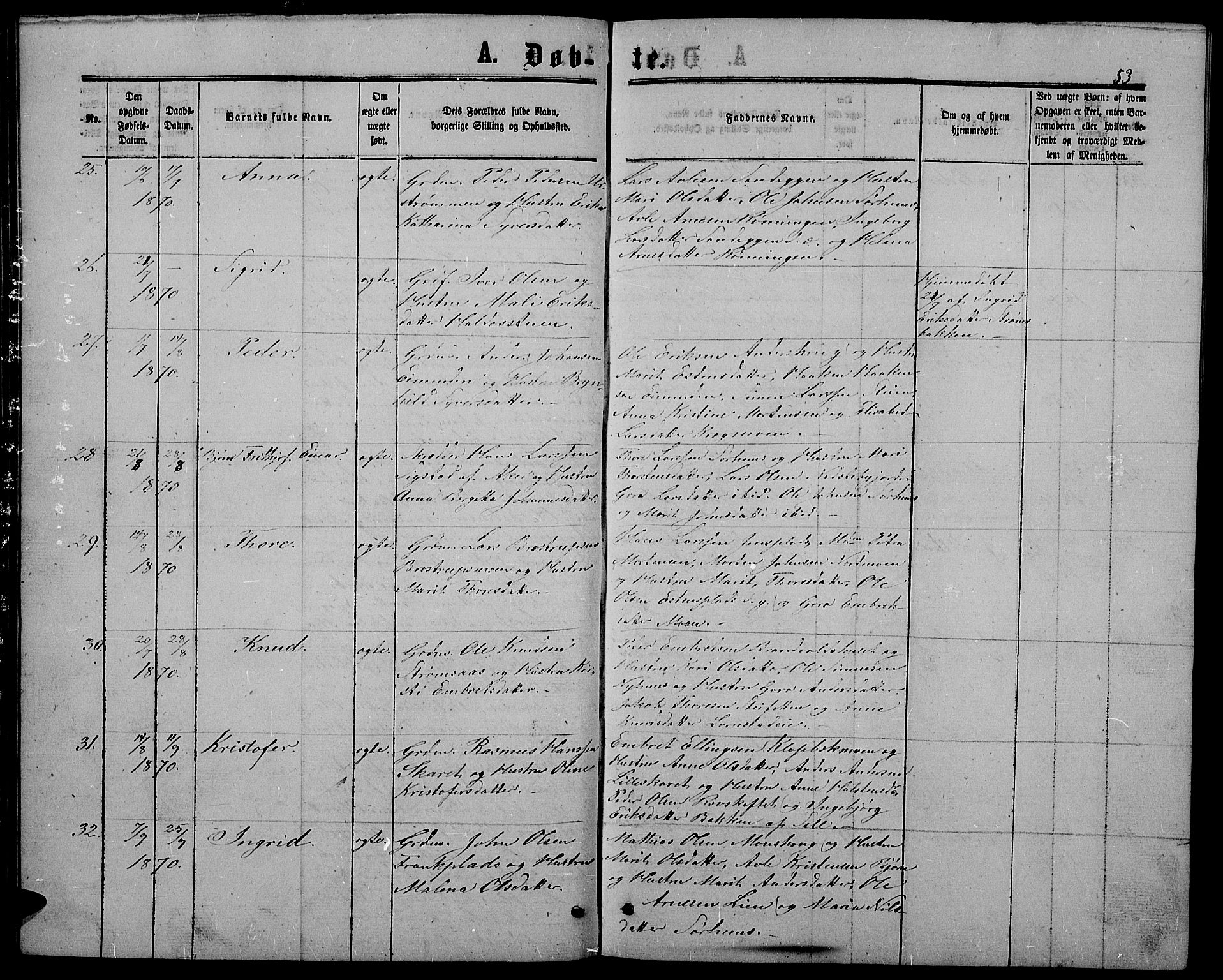 Alvdal prestekontor, SAH/PREST-060/H/Ha/Hab/L0002: Parish register (copy) no. 2, 1863-1878, p. 53