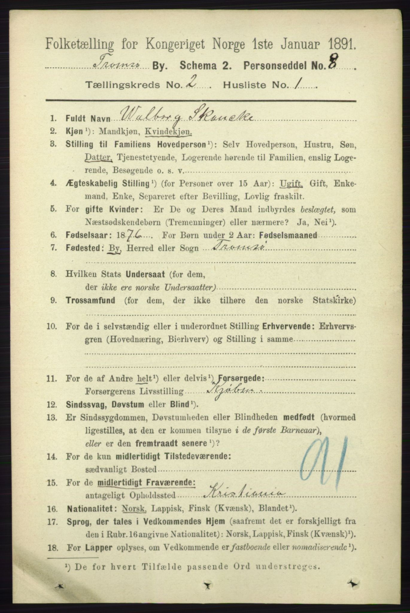 RA, 1891 census for 1902 Tromsø, 1891, p. 1827