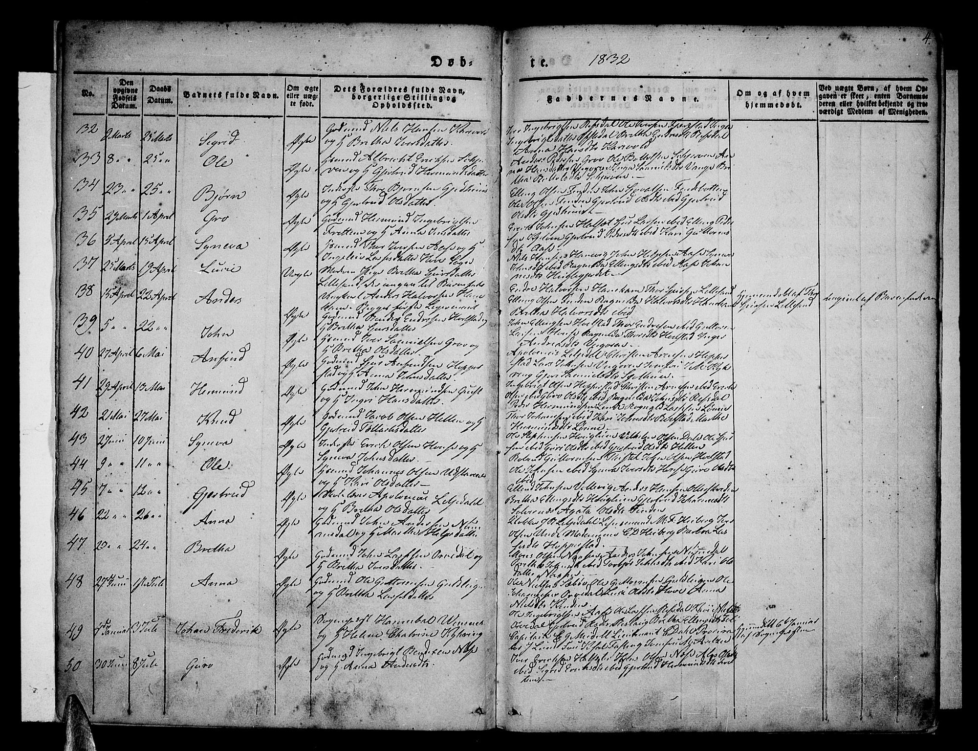 Vik sokneprestembete, AV/SAB-A-81501/H/Haa/Haaa/L0007: Parish register (official) no. A 7, 1831-1845, p. 4