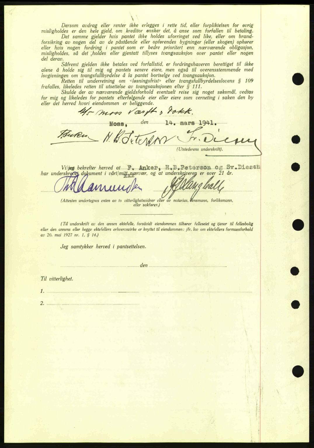 Moss sorenskriveri, SAO/A-10168: Mortgage book no. B10, 1940-1941, Diary no: : 641/1941