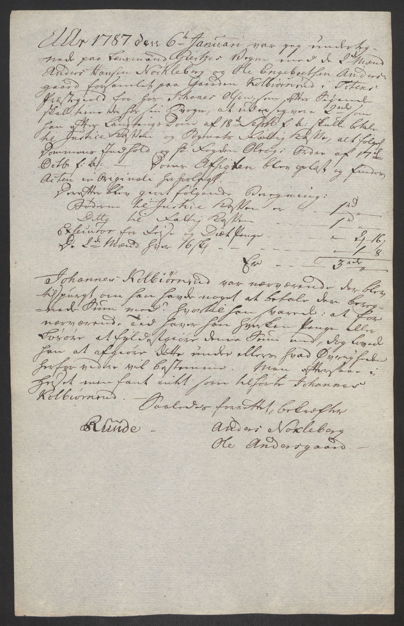 Rentekammeret inntil 1814, Reviderte regnskaper, Fogderegnskap, AV/RA-EA-4092/R19/L1374: Fogderegnskap Toten, Hadeland og Vardal, 1787, p. 366