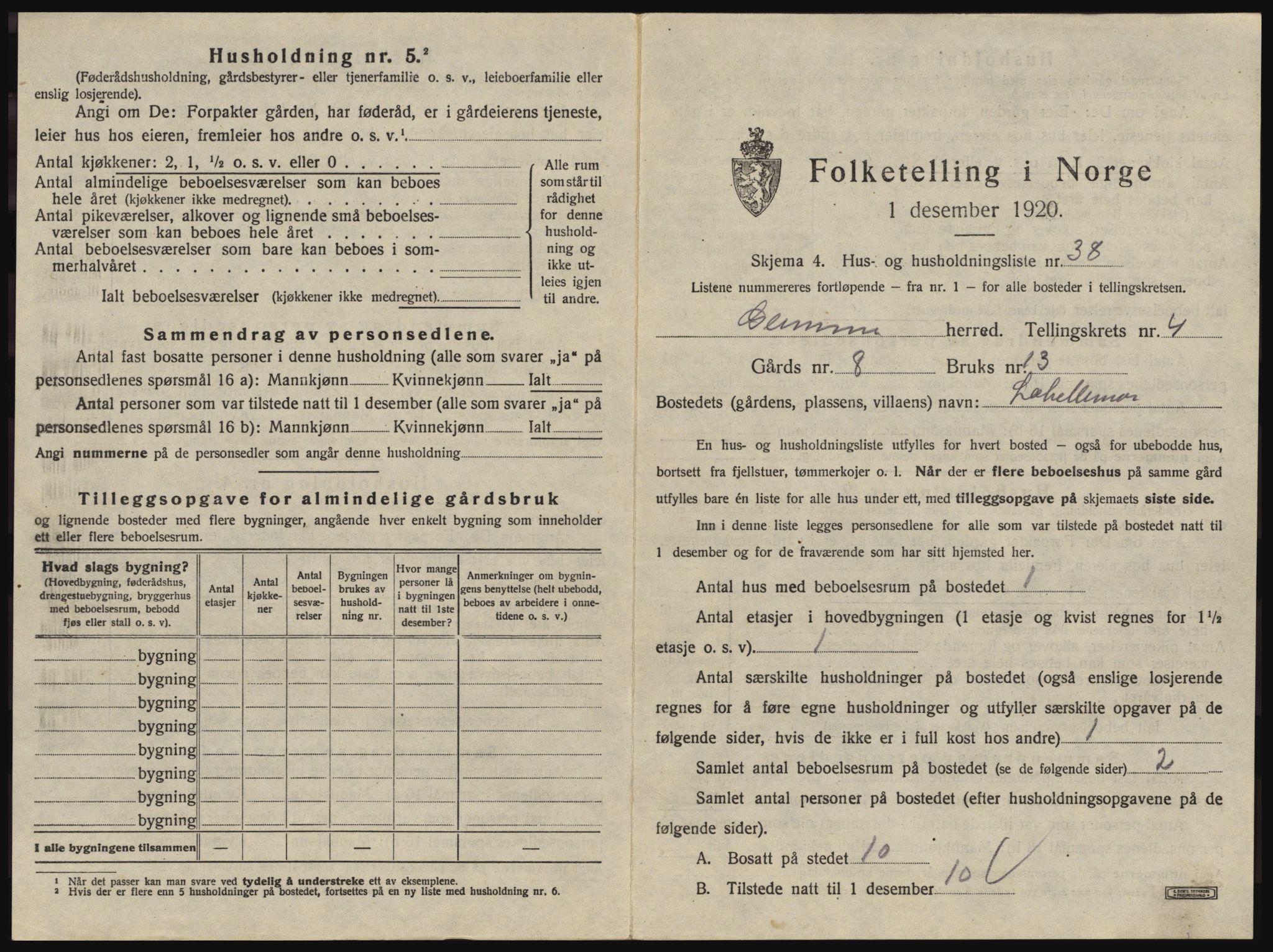 SAO, 1920 census for Glemmen, 1920, p. 703