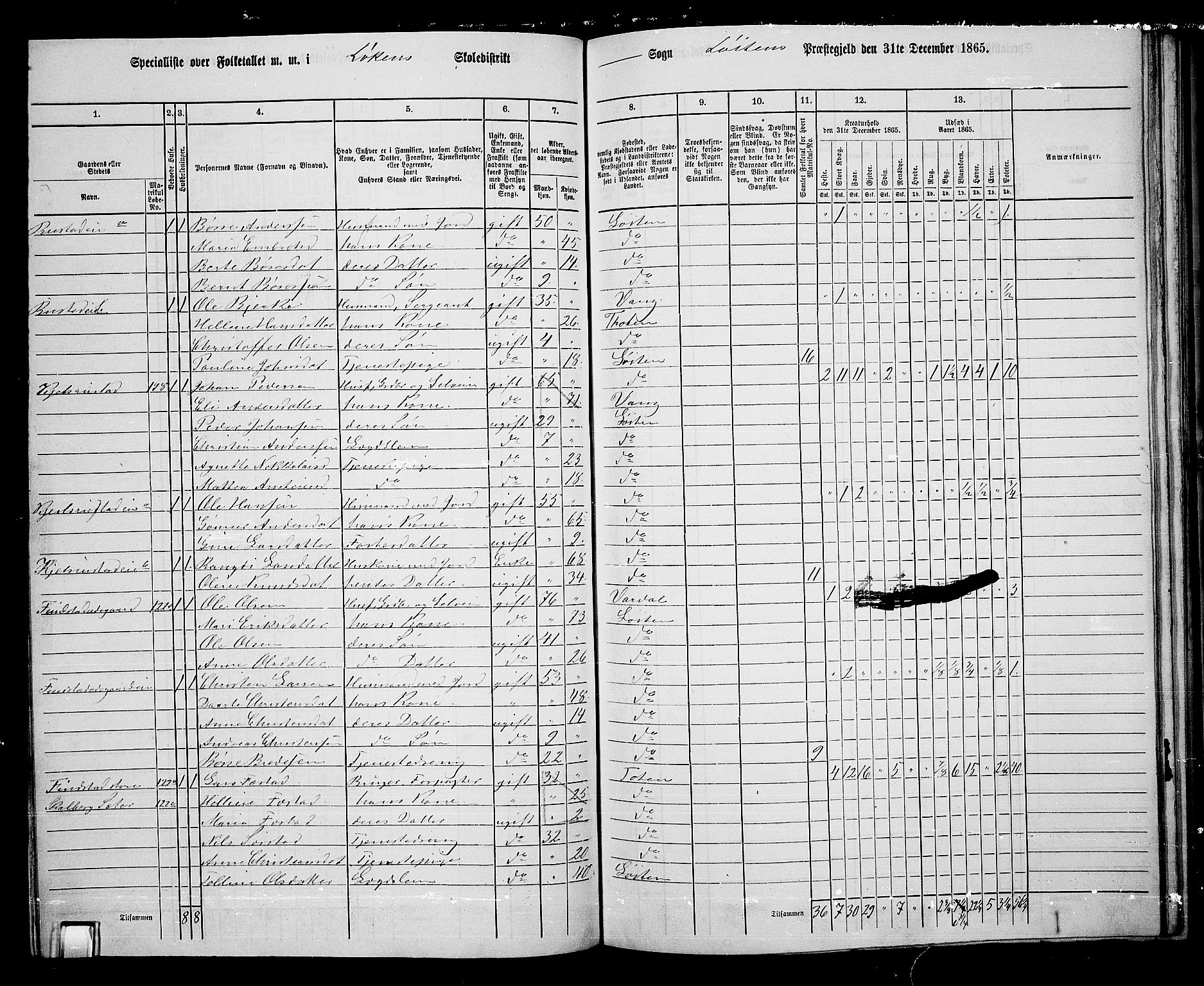 RA, 1865 census for Løten, 1865, p. 68