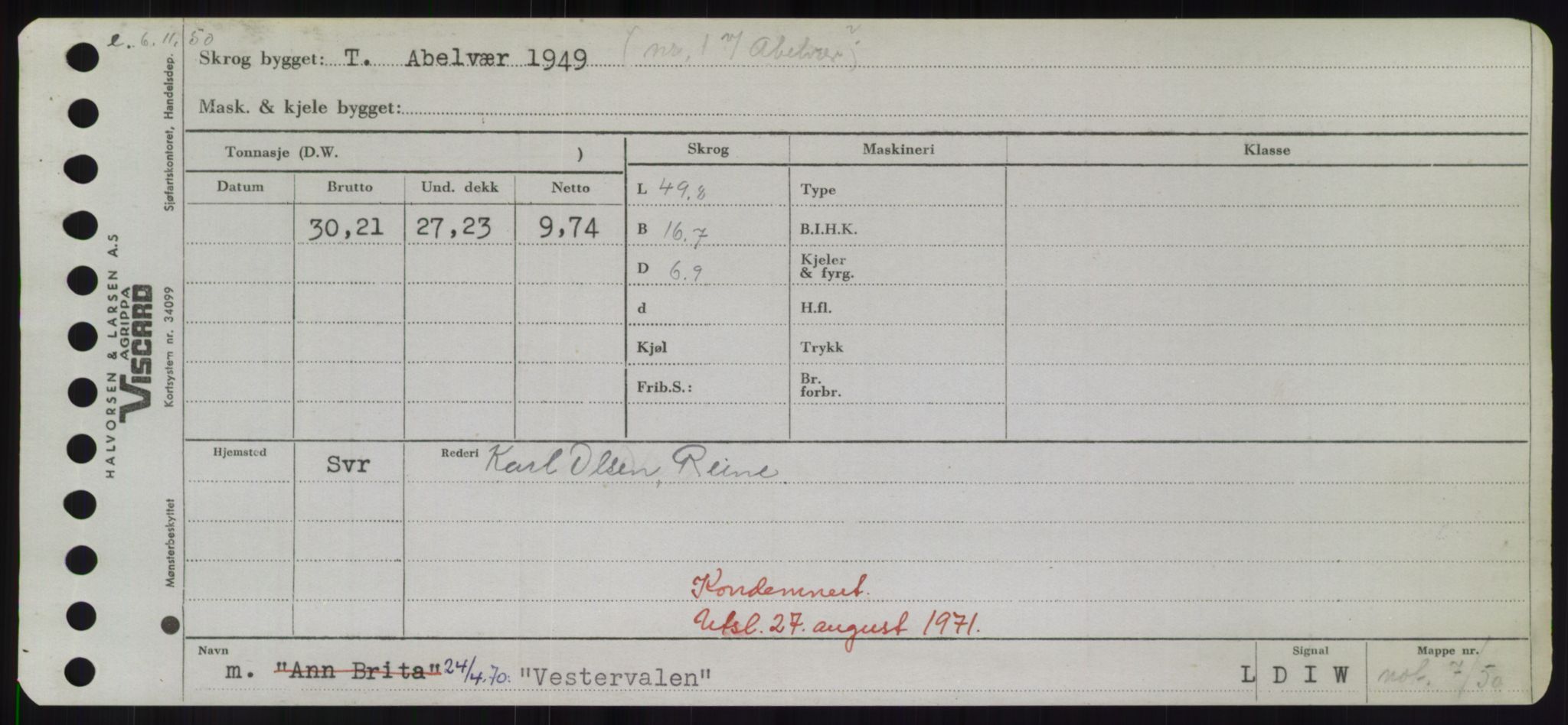 Sjøfartsdirektoratet med forløpere, Skipsmålingen, RA/S-1627/H/Hd/L0040: Fartøy, U-Ve, p. 693