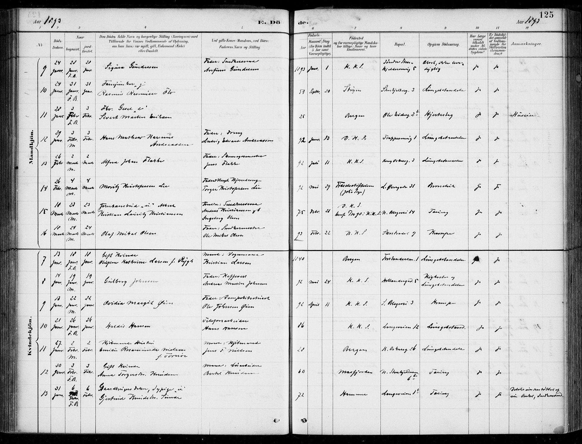 Korskirken sokneprestembete, AV/SAB-A-76101/H/Hab: Parish register (copy) no. E 4, 1884-1910, p. 125