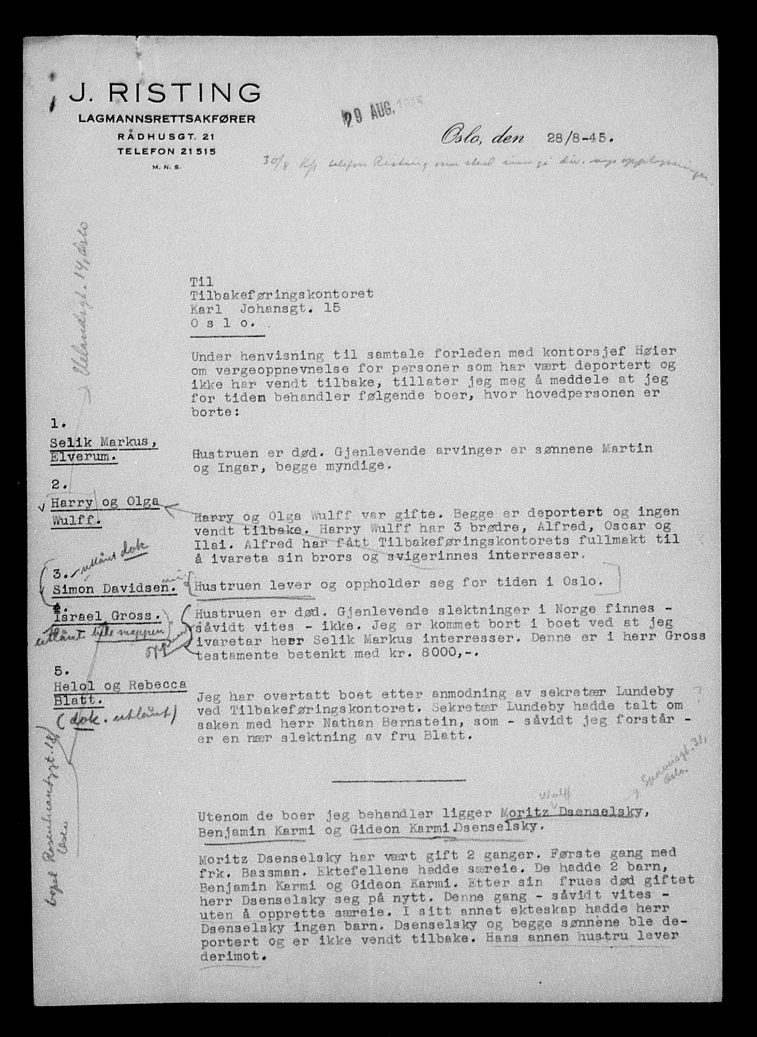 Justisdepartementet, Tilbakeføringskontoret for inndratte formuer, AV/RA-S-1564/H/Hc/Hcc/L0988: --, 1945-1947, p. 32