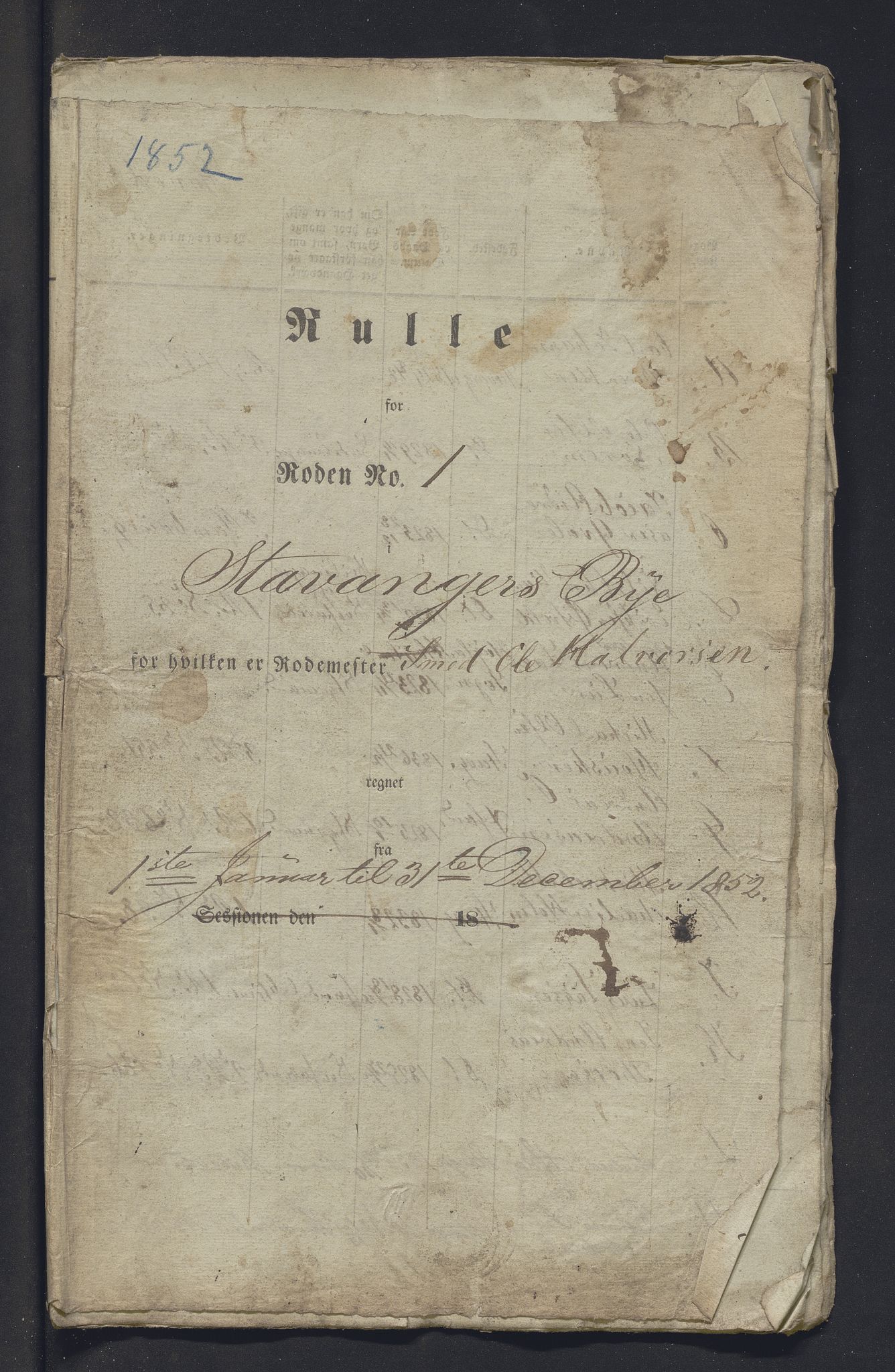 Innrulleringssjefen i Bergen, Avd. III. Bergen og Stavanger 1805-1850, SAB/A-100467/H/Ha/L0009: Mannskapsruller, 1851-1852, p. 235