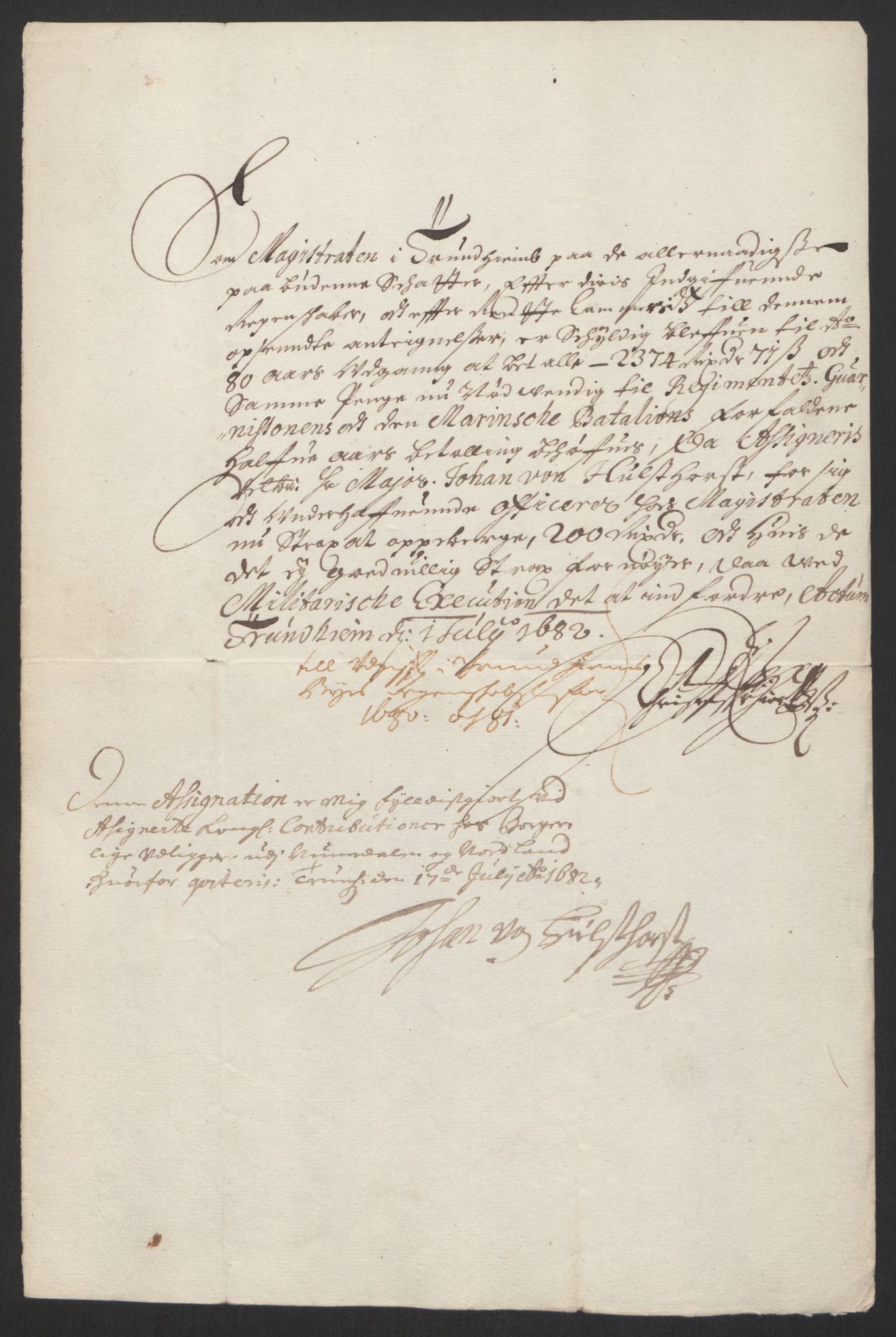 Rentekammeret inntil 1814, Reviderte regnskaper, Byregnskaper, AV/RA-EA-4066/R/Rs/L0504: [S1] Kontribusjonsregnskap, 1631-1684, p. 330