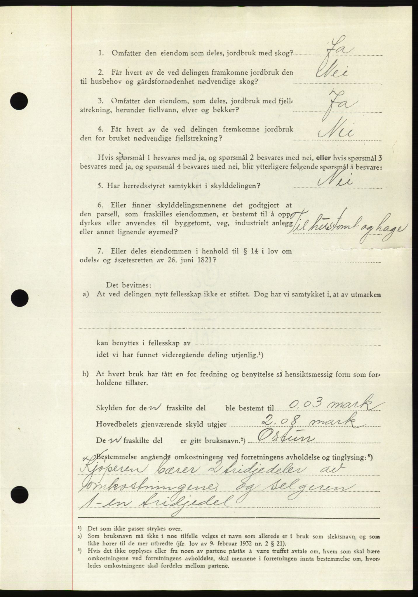 Søre Sunnmøre sorenskriveri, AV/SAT-A-4122/1/2/2C/L0081: Mortgage book no. 7A, 1947-1948, Diary no: : 1415/1947