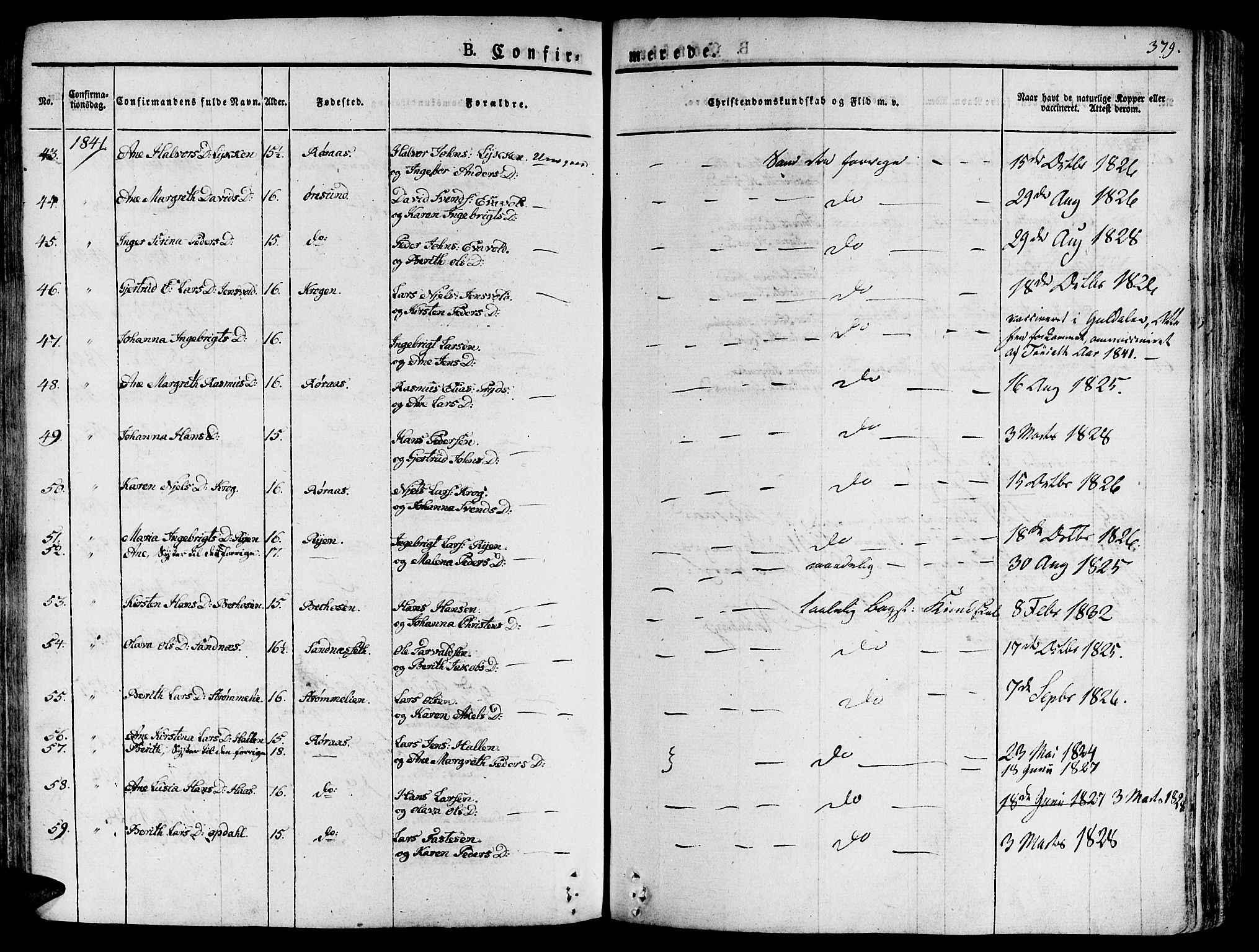 Ministerialprotokoller, klokkerbøker og fødselsregistre - Sør-Trøndelag, AV/SAT-A-1456/681/L0930: Parish register (official) no. 681A08, 1829-1844, p. 379