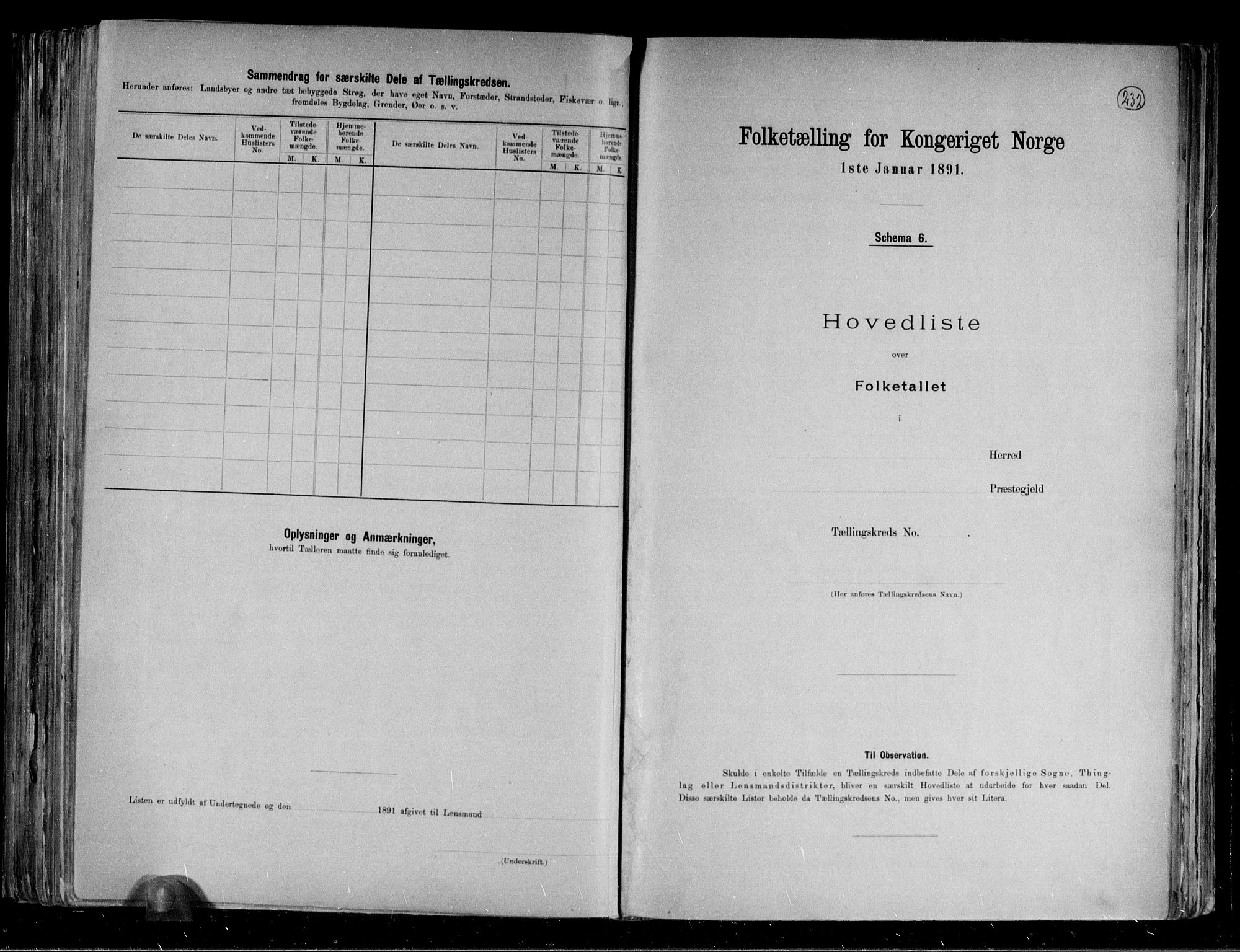 RA, 1891 census for 1832 Hemnes, 1891, p. 7