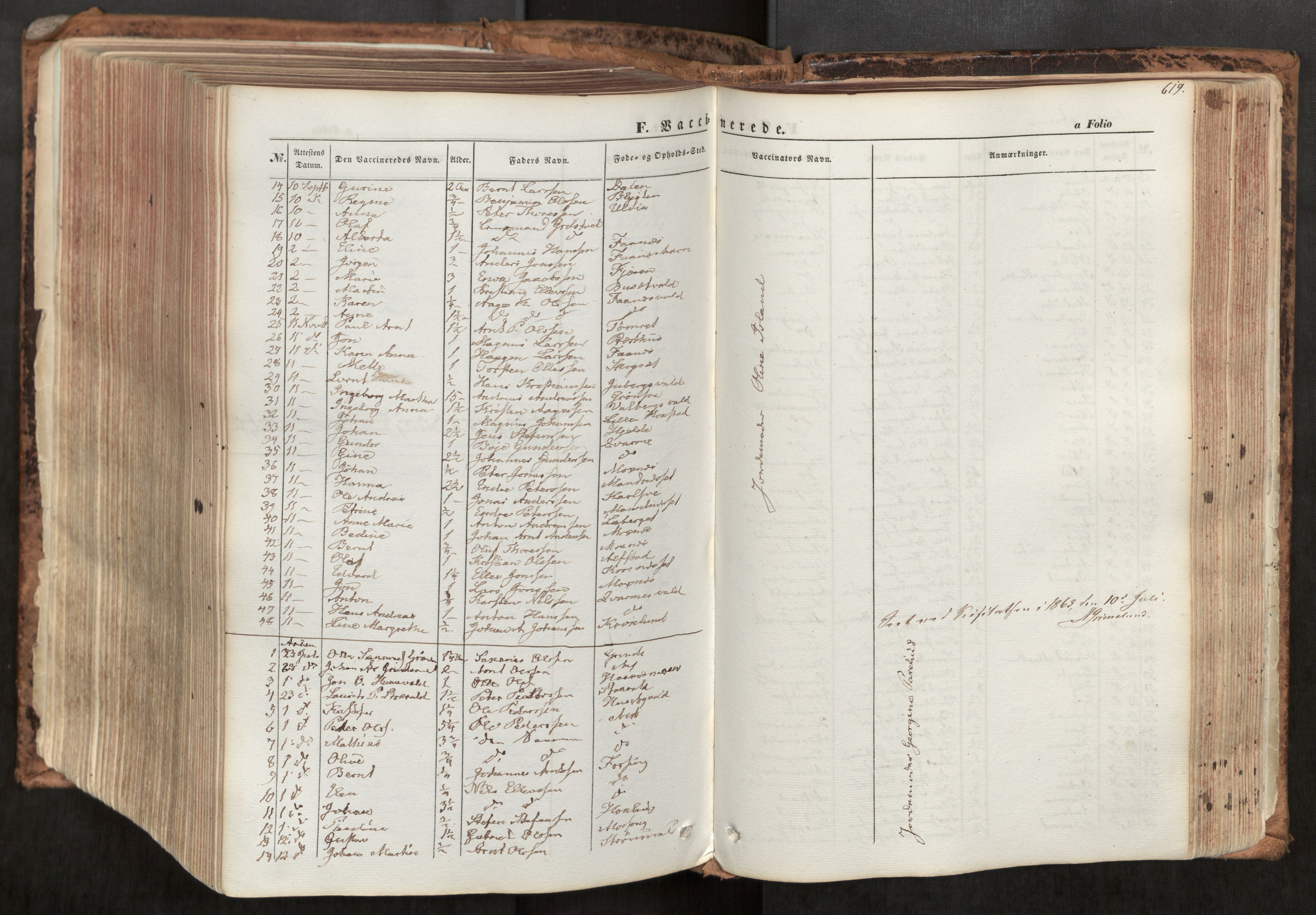 Ministerialprotokoller, klokkerbøker og fødselsregistre - Nord-Trøndelag, SAT/A-1458/713/L0116: Parish register (official) no. 713A07, 1850-1877, p. 619