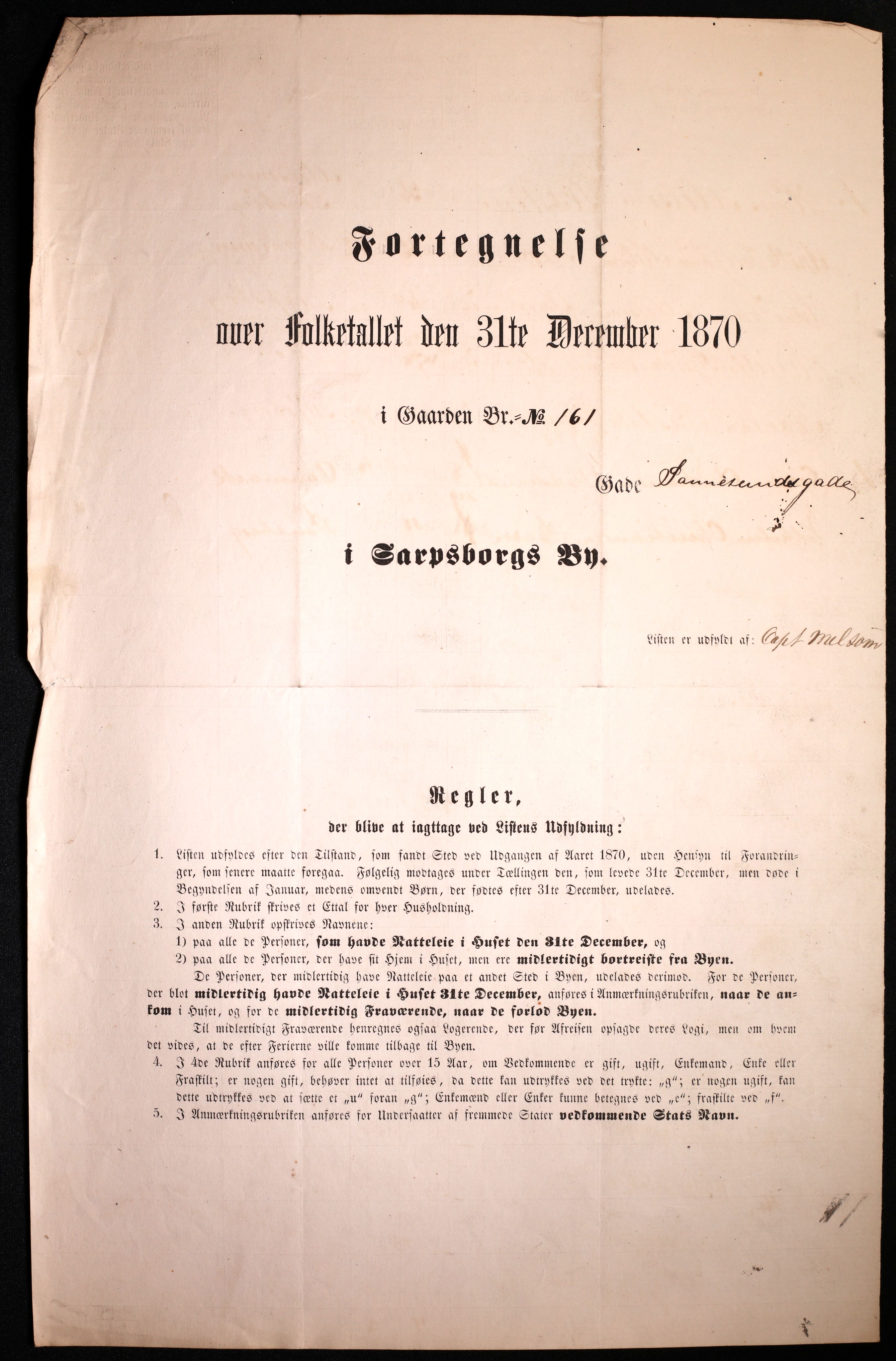 RA, 1870 census for 0102 Sarpsborg, 1870, p. 569