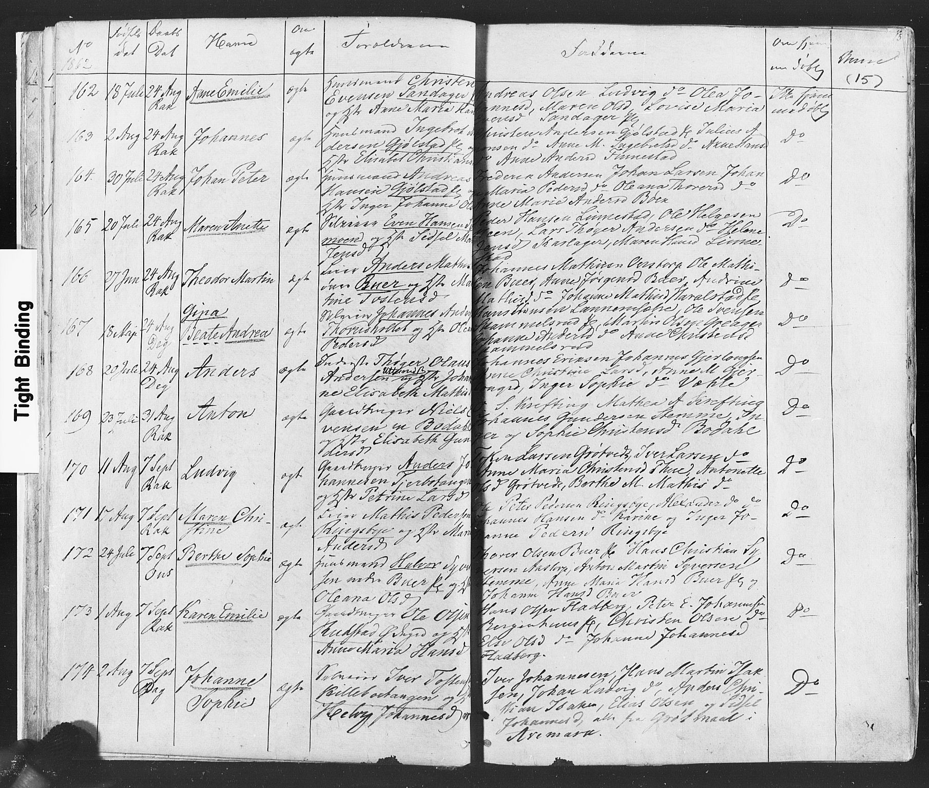 Rakkestad prestekontor Kirkebøker, SAO/A-2008/F/Fa/L0011: Parish register (official) no. I 11, 1862-1877, p. 15
