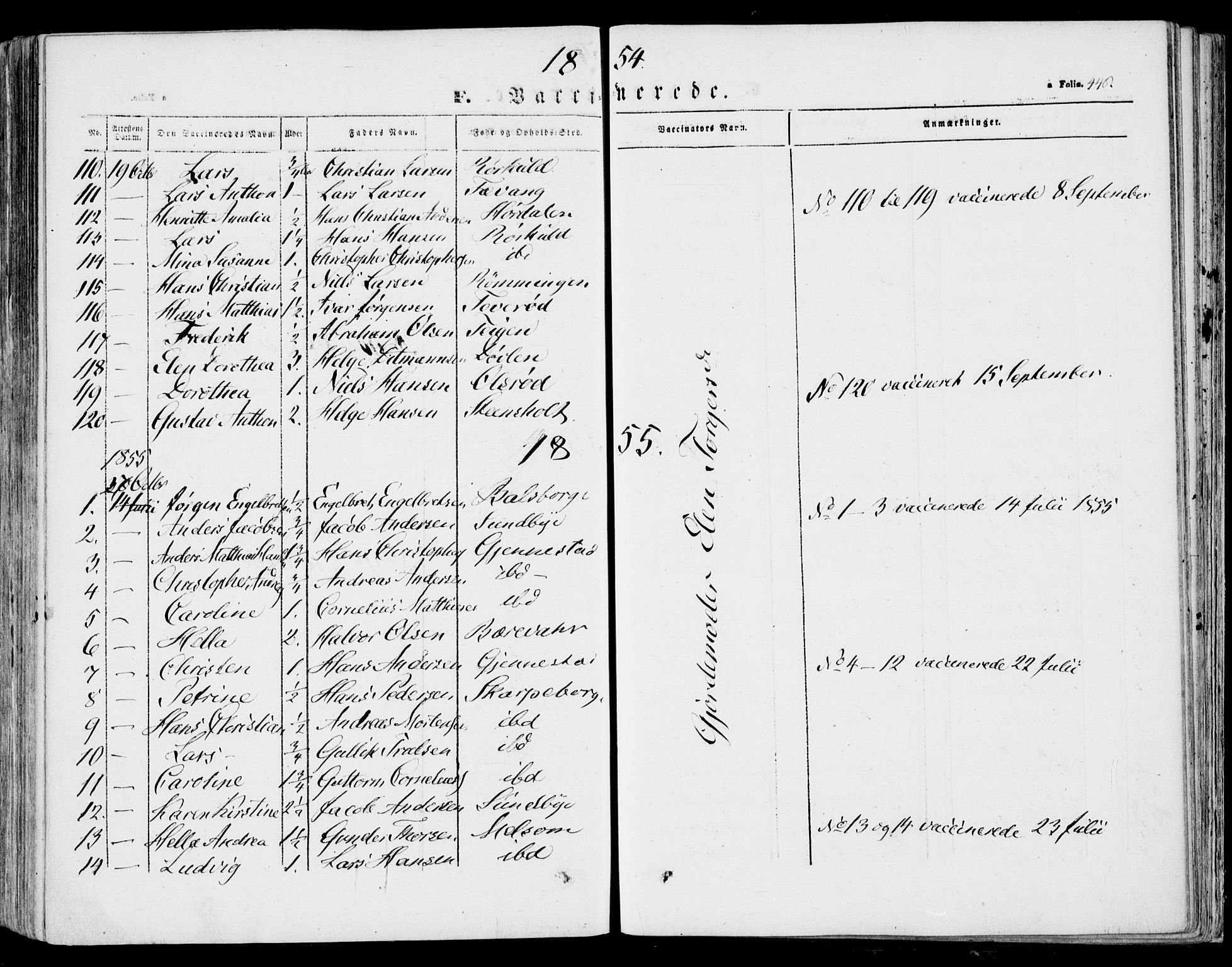 Stokke kirkebøker, AV/SAKO-A-320/F/Fa/L0007: Parish register (official) no. I 7, 1844-1857, p. 446