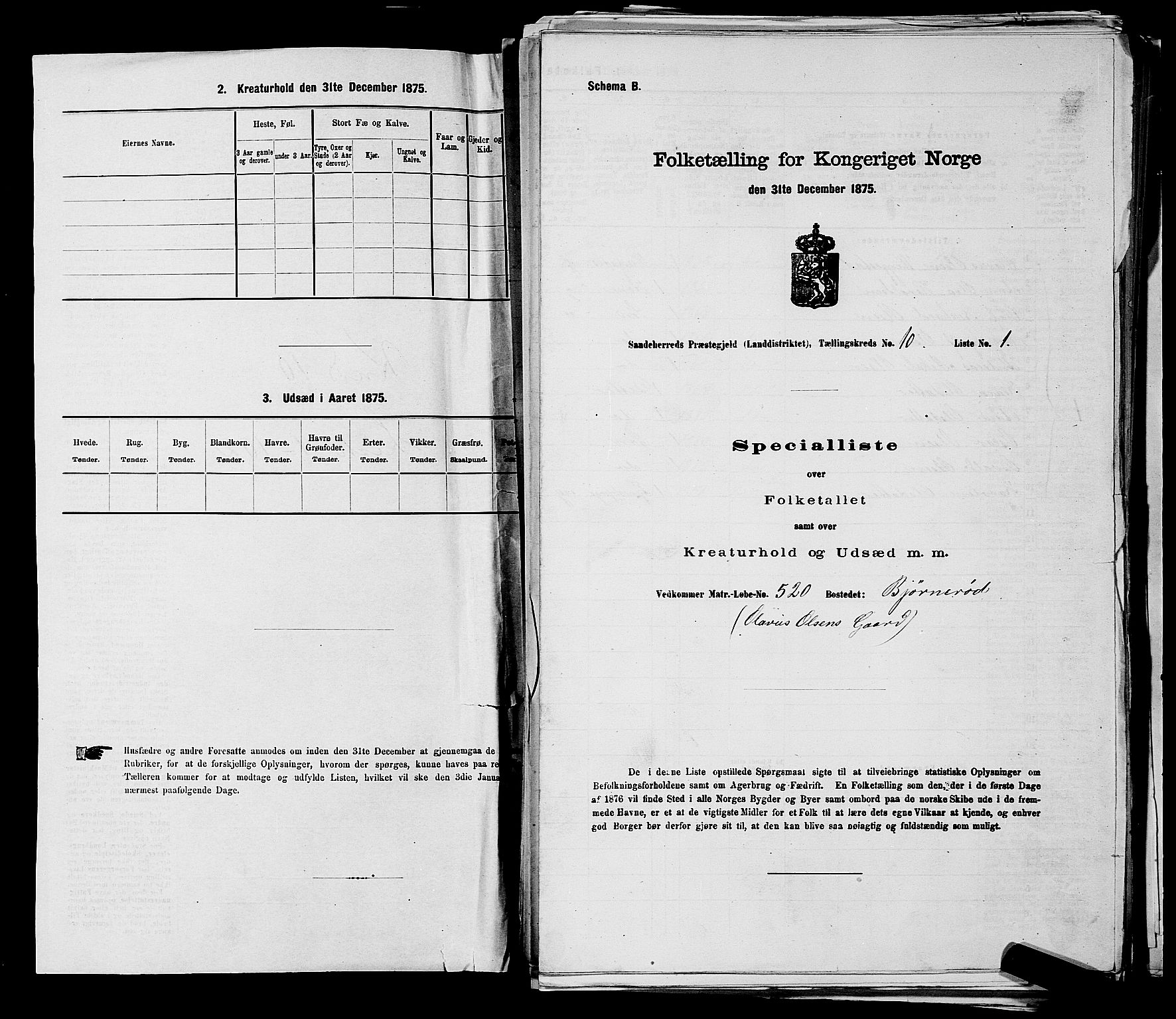 SAKO, 1875 census for 0724L Sandeherred/Sandeherred, 1875, p. 2314