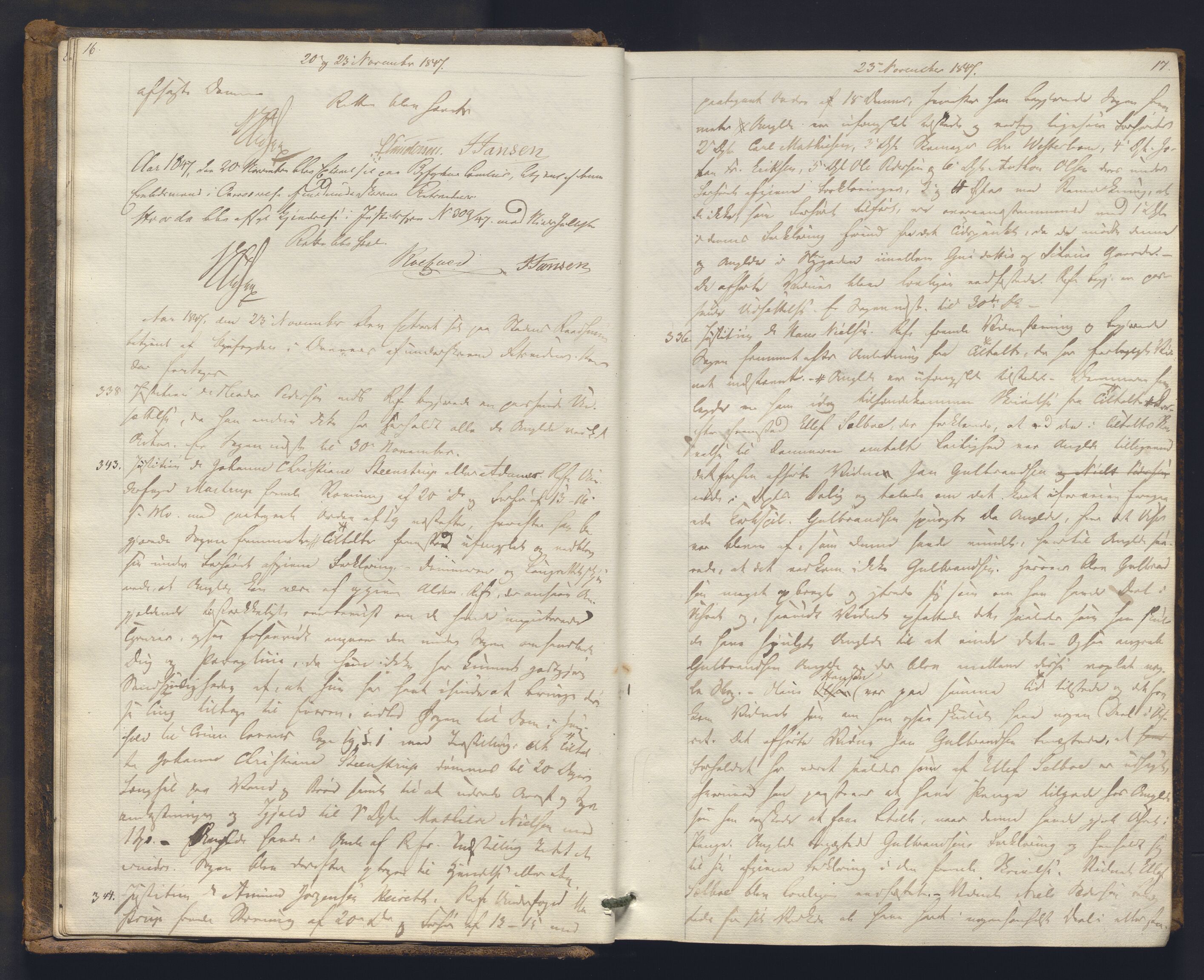 Christiania byfogd, AV/SAO-A-11543/F/Fc/L0014: Ekstrarettsprotokoll, 1847-1853, p. 16-17