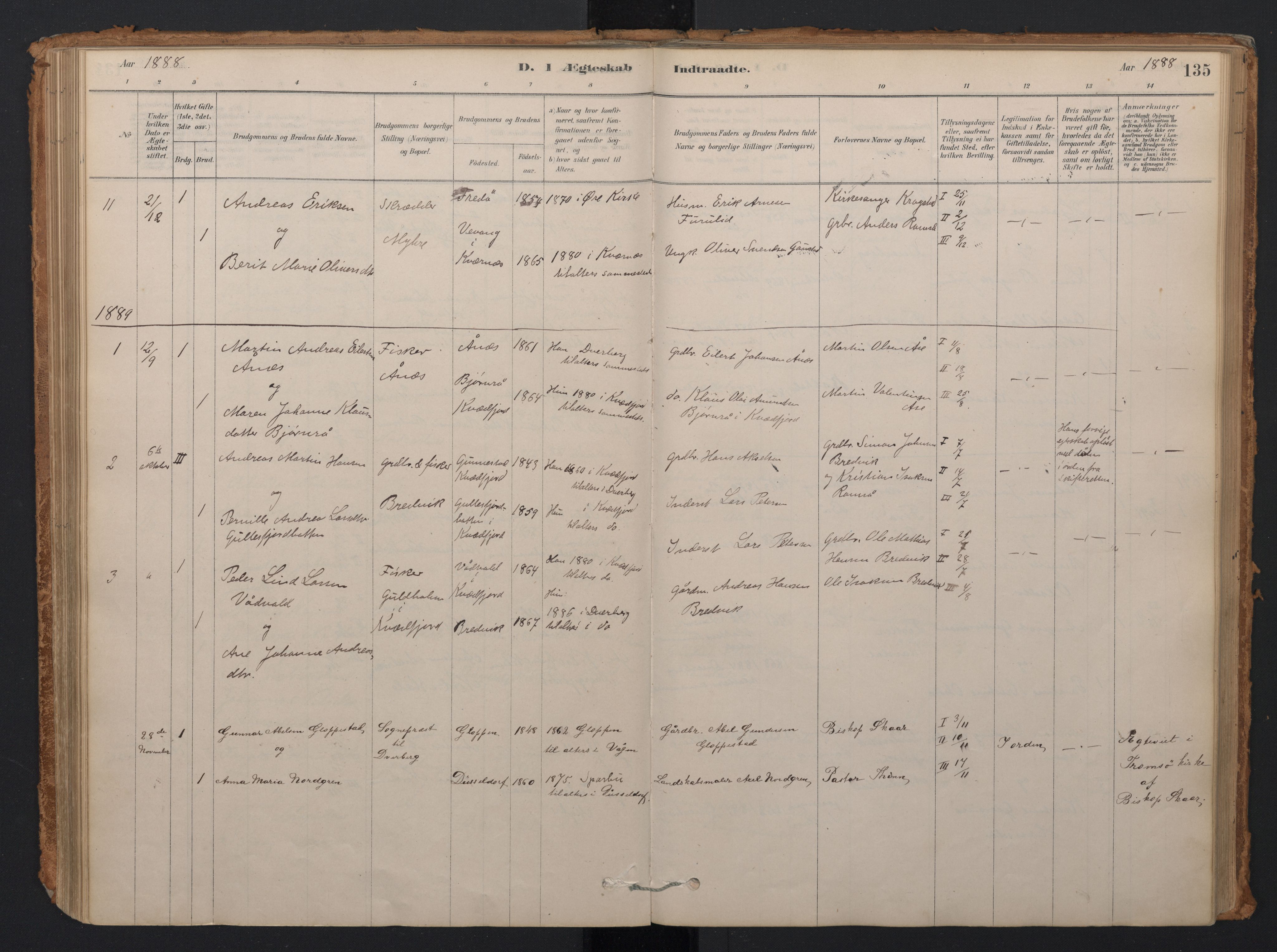 Ministerialprotokoller, klokkerbøker og fødselsregistre - Nordland, AV/SAT-A-1459/897/L1399: Parish register (official) no. 897A06, 1881-1896, p. 135