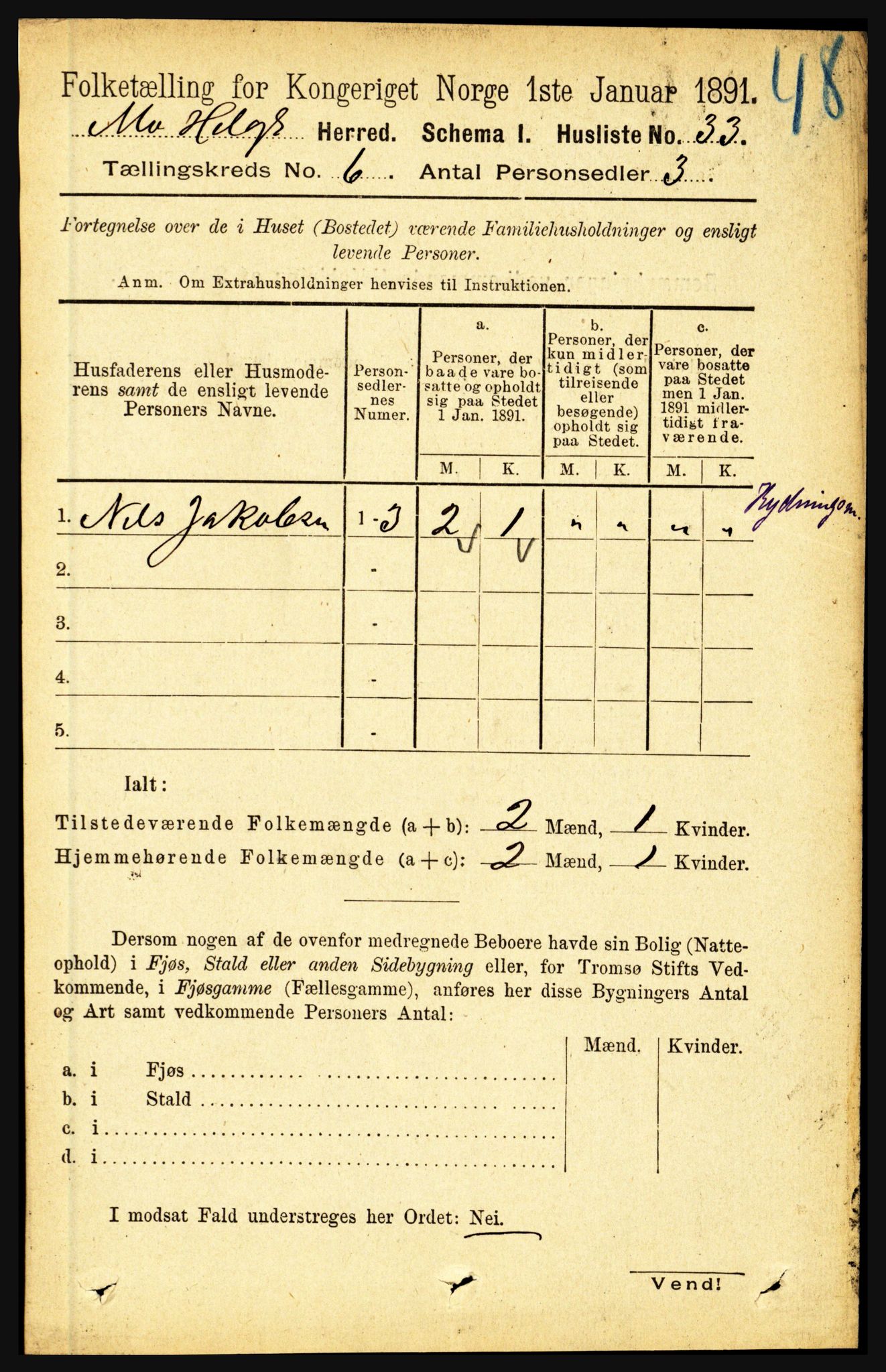 RA, 1891 census for 1833 Mo, 1891, p. 2197