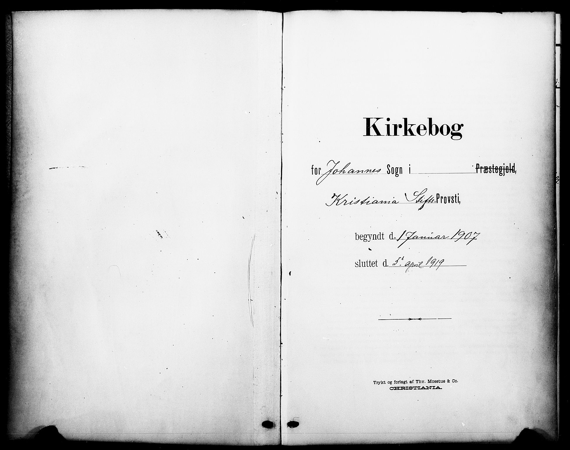 Johannes prestekontor Kirkebøker, SAO/A-10852/F/Fa/L0010: Parish register (official) no. 10, 1907-1919