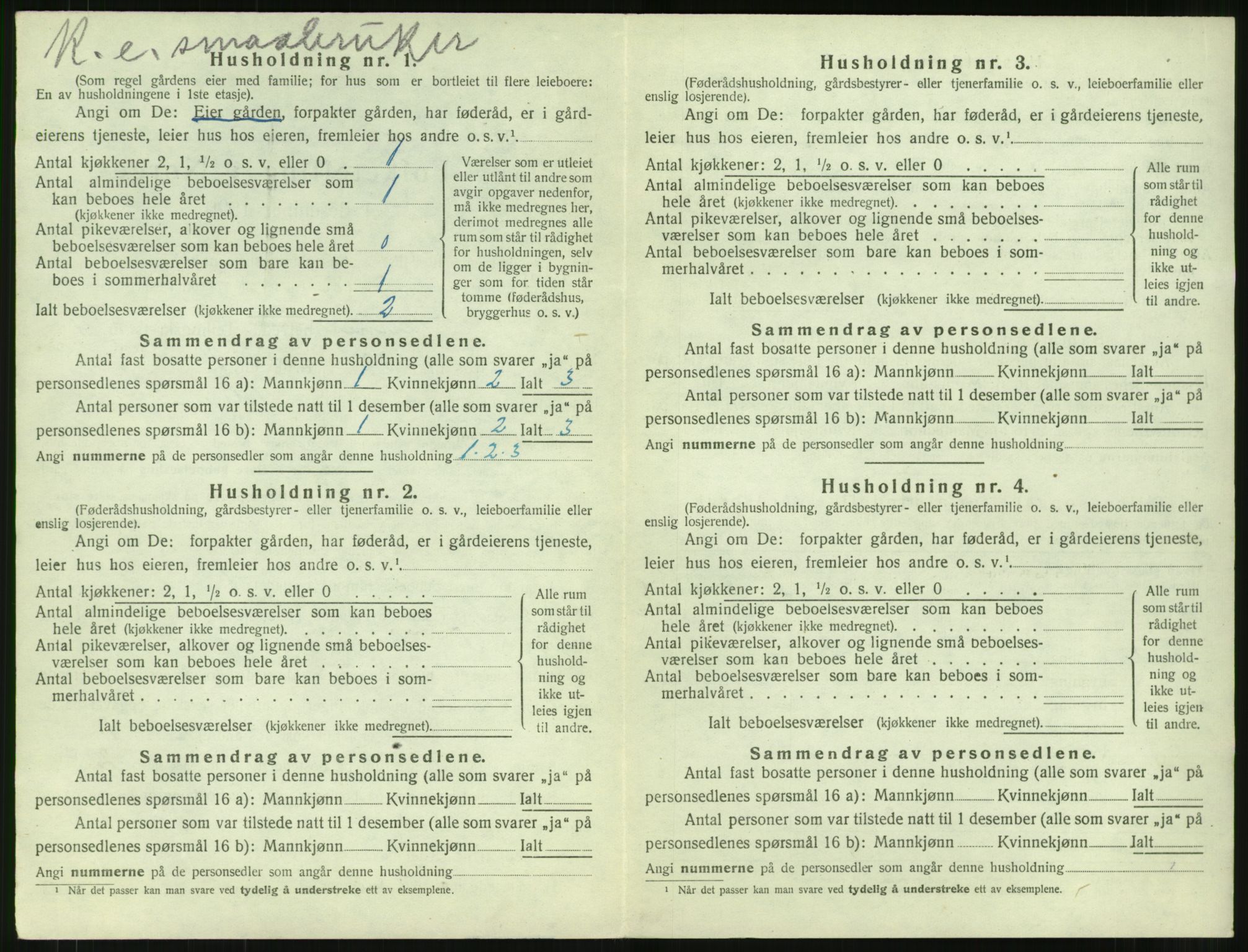 SAT, 1920 census for Vestnes, 1920, p. 568