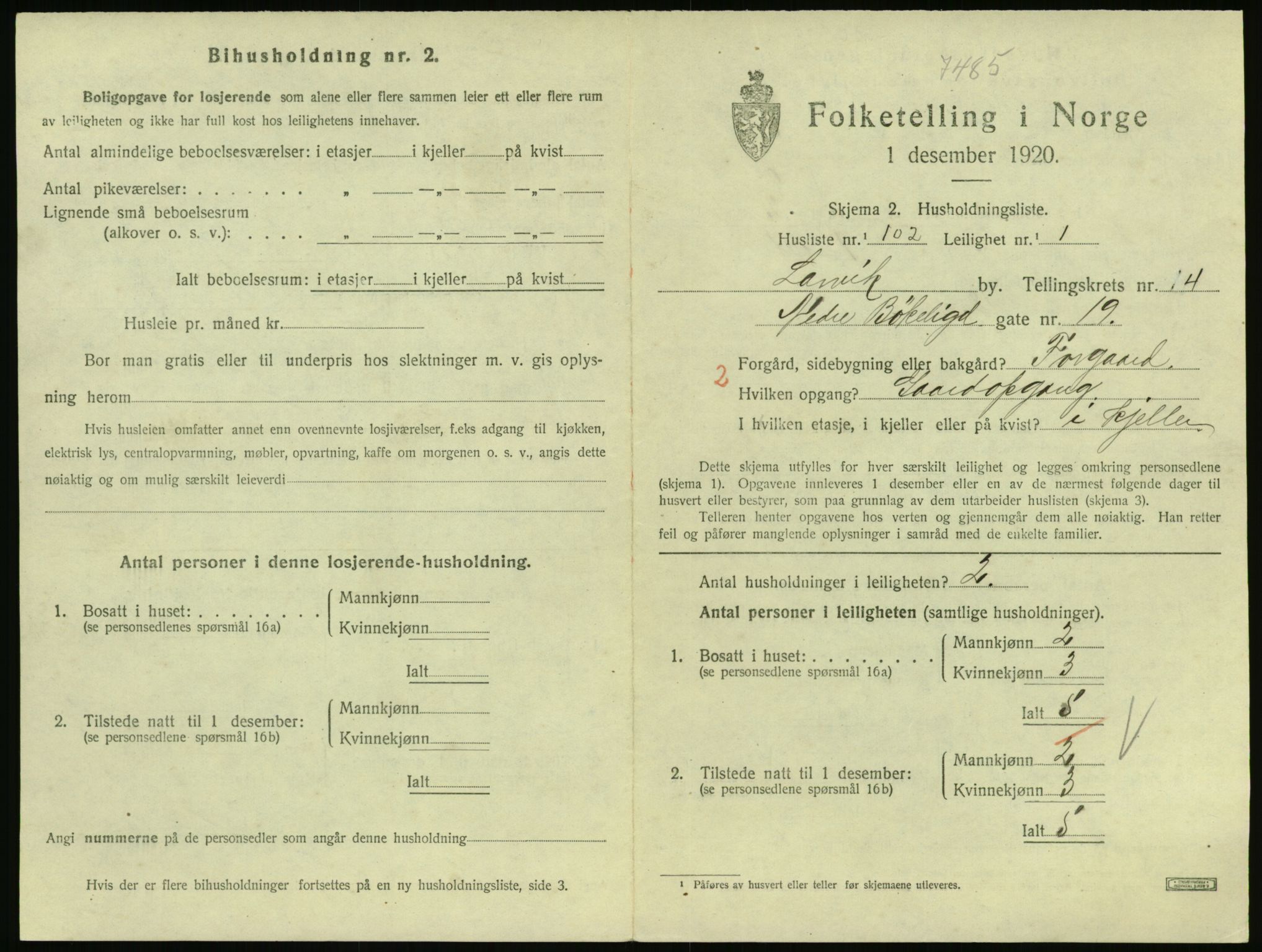 SAKO, 1920 census for Larvik, 1920, p. 4678