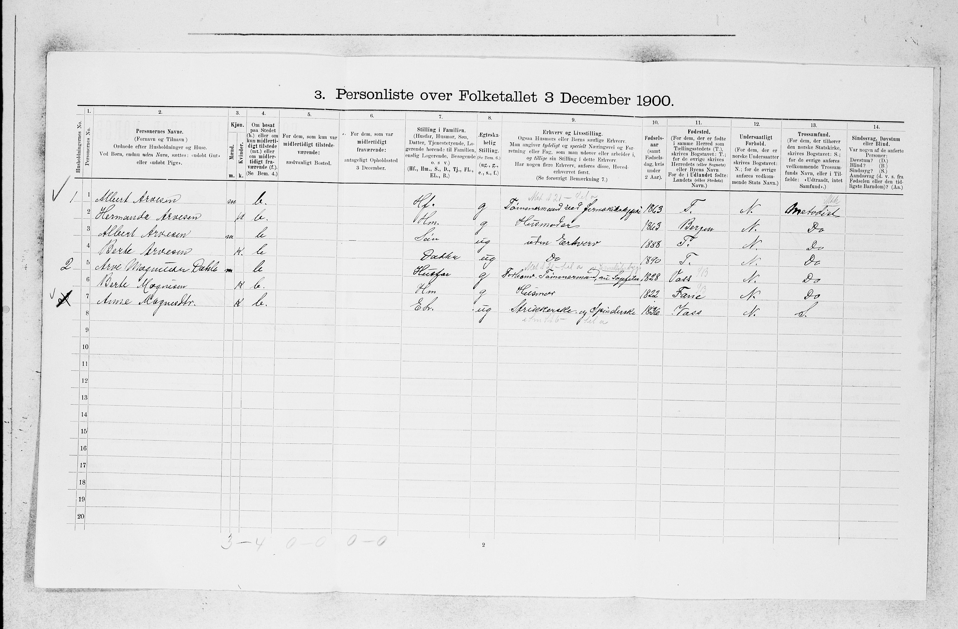 SAB, 1900 census for Askøy, 1900, p. 484