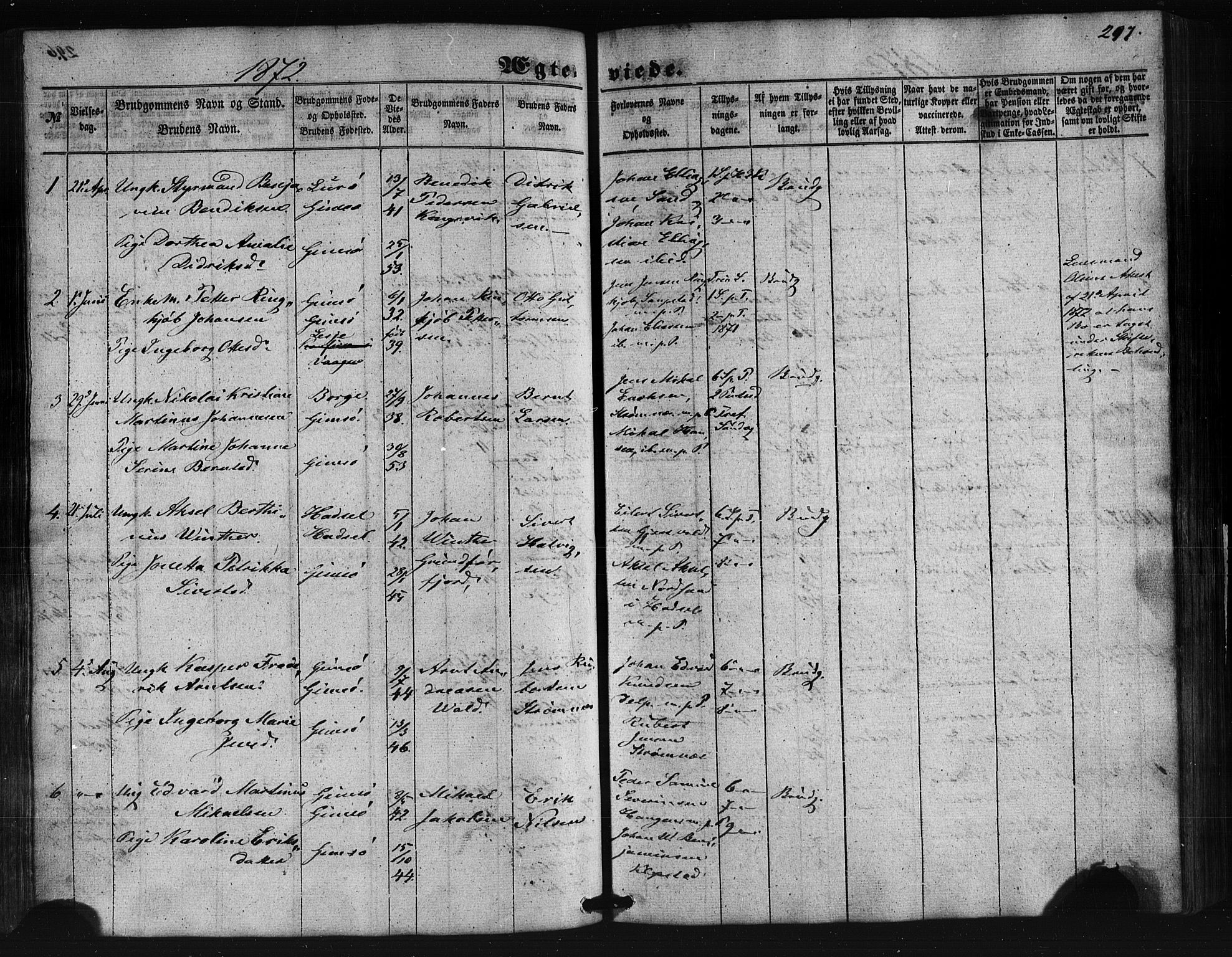 Ministerialprotokoller, klokkerbøker og fødselsregistre - Nordland, SAT/A-1459/876/L1095: Parish register (official) no. 876A01, 1863-1885, p. 297