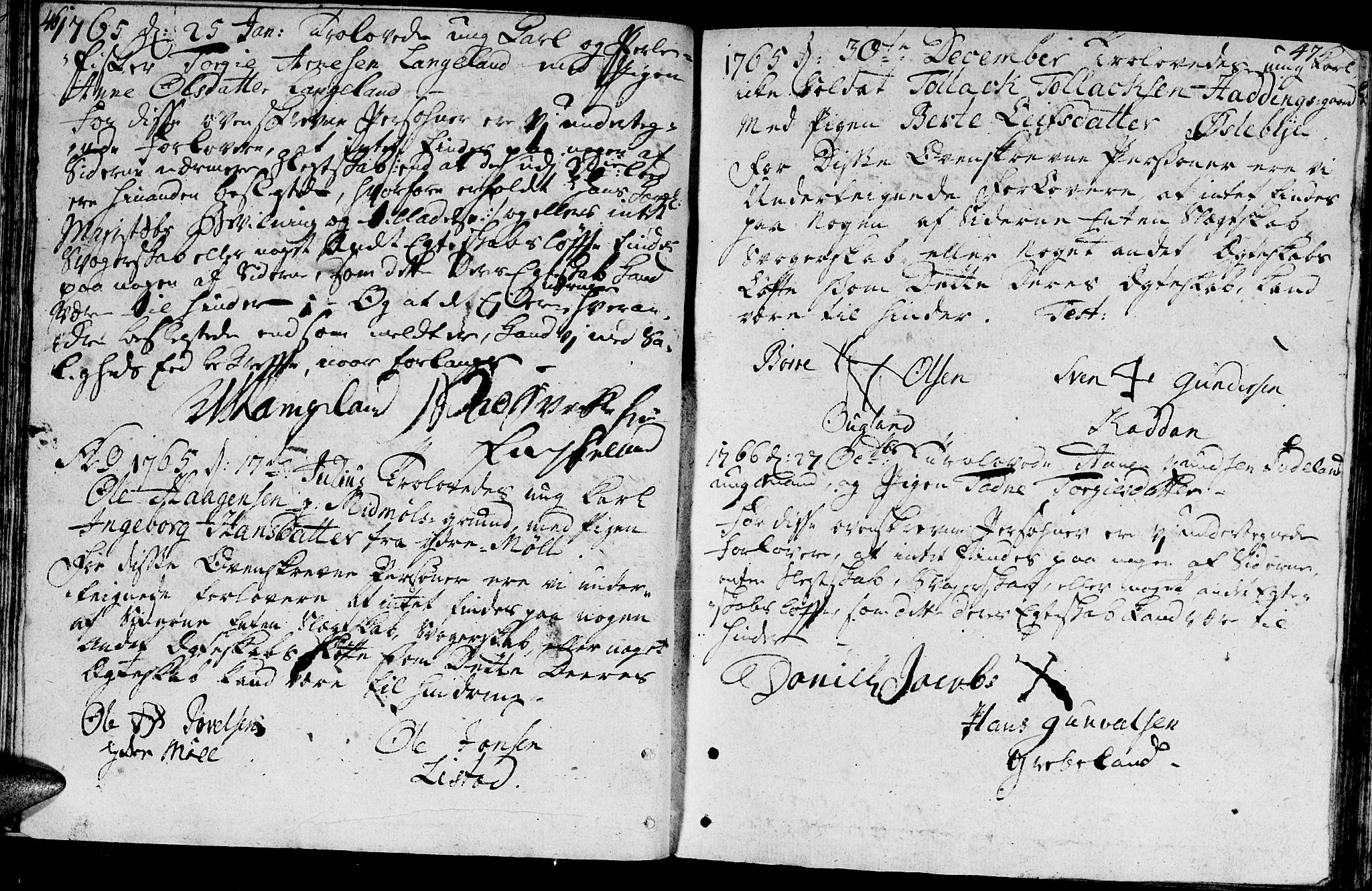 Holum sokneprestkontor, SAK/1111-0022/F/Fa/Faa/L0001: Parish register (official) no. A 1, 1750-1802, p. 46-47