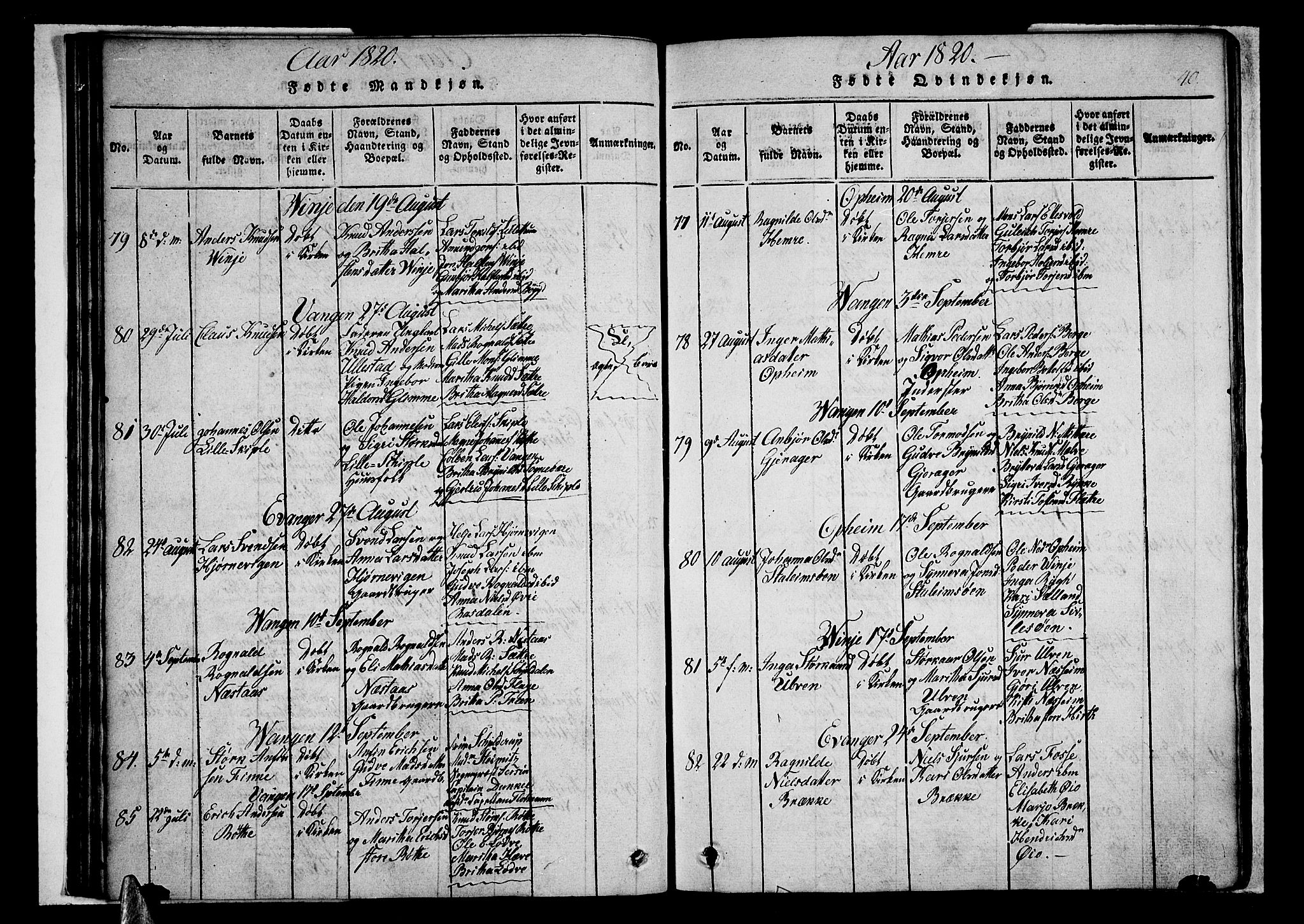 Voss sokneprestembete, SAB/A-79001/H/Haa: Parish register (official) no. A 11, 1816-1827, p. 40