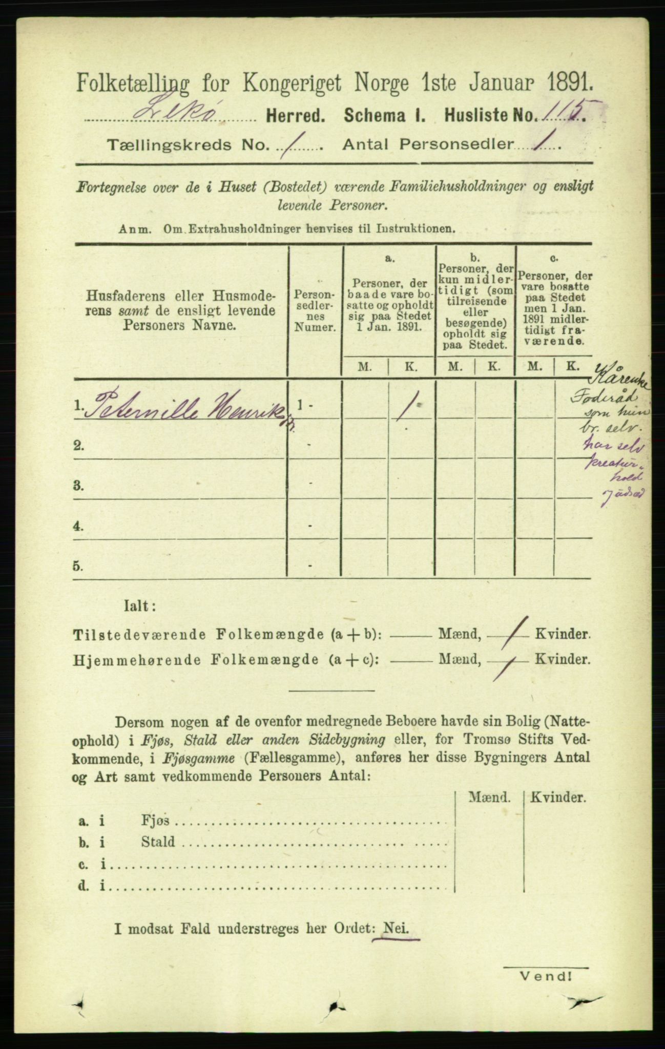 RA, 1891 census for 1755 Leka, 1891, p. 135