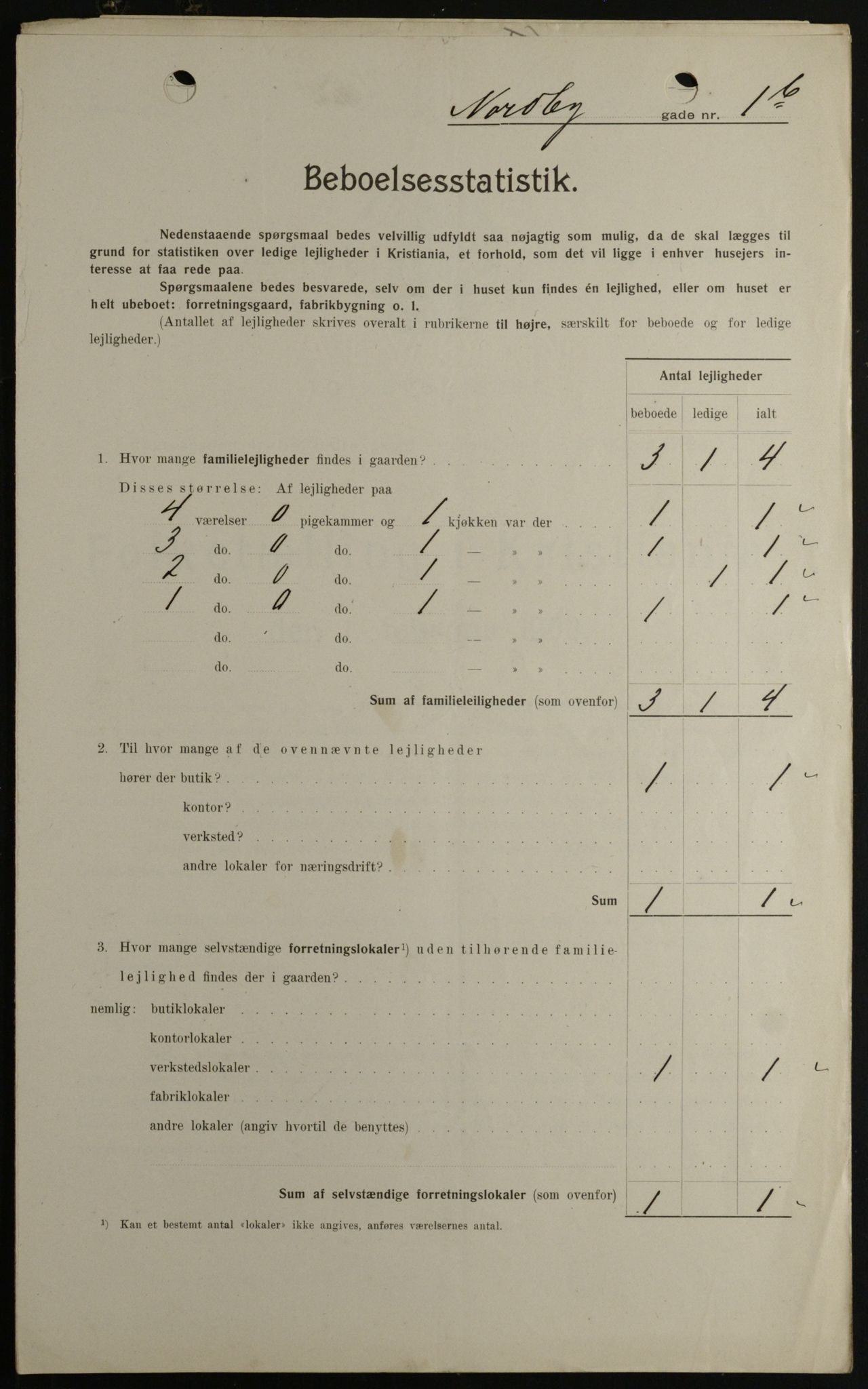 OBA, Municipal Census 1908 for Kristiania, 1908, p. 64105