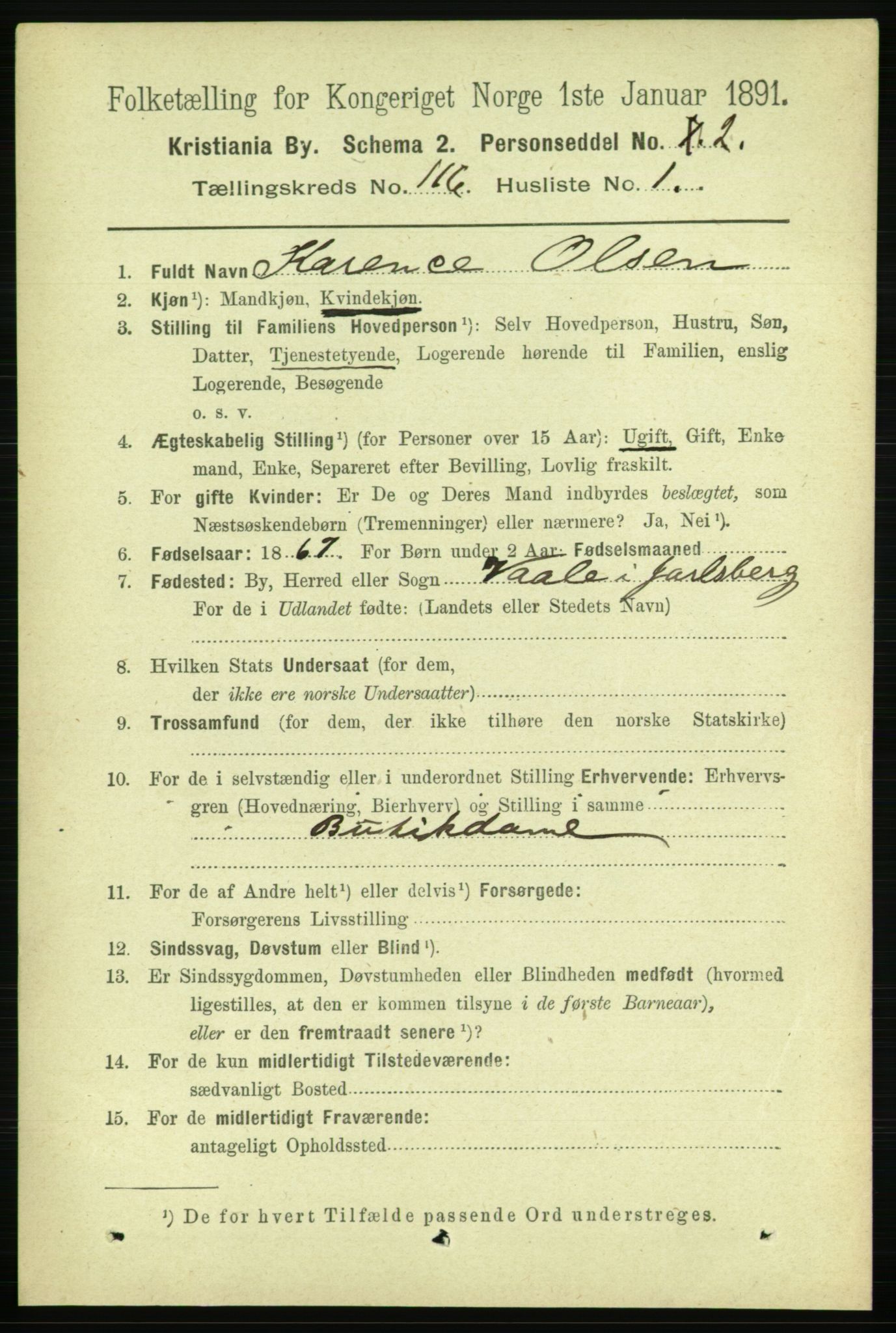 RA, 1891 census for 0301 Kristiania, 1891, p. 62655