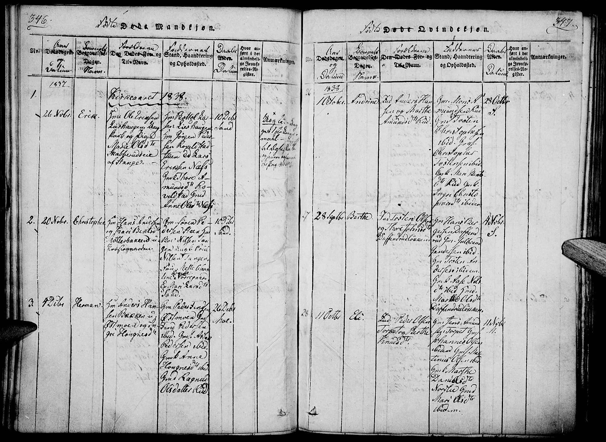 Nord-Odal prestekontor, AV/SAH-PREST-032/H/Ha/Haa/L0001: Parish register (official) no. 1, 1819-1838, p. 346-347