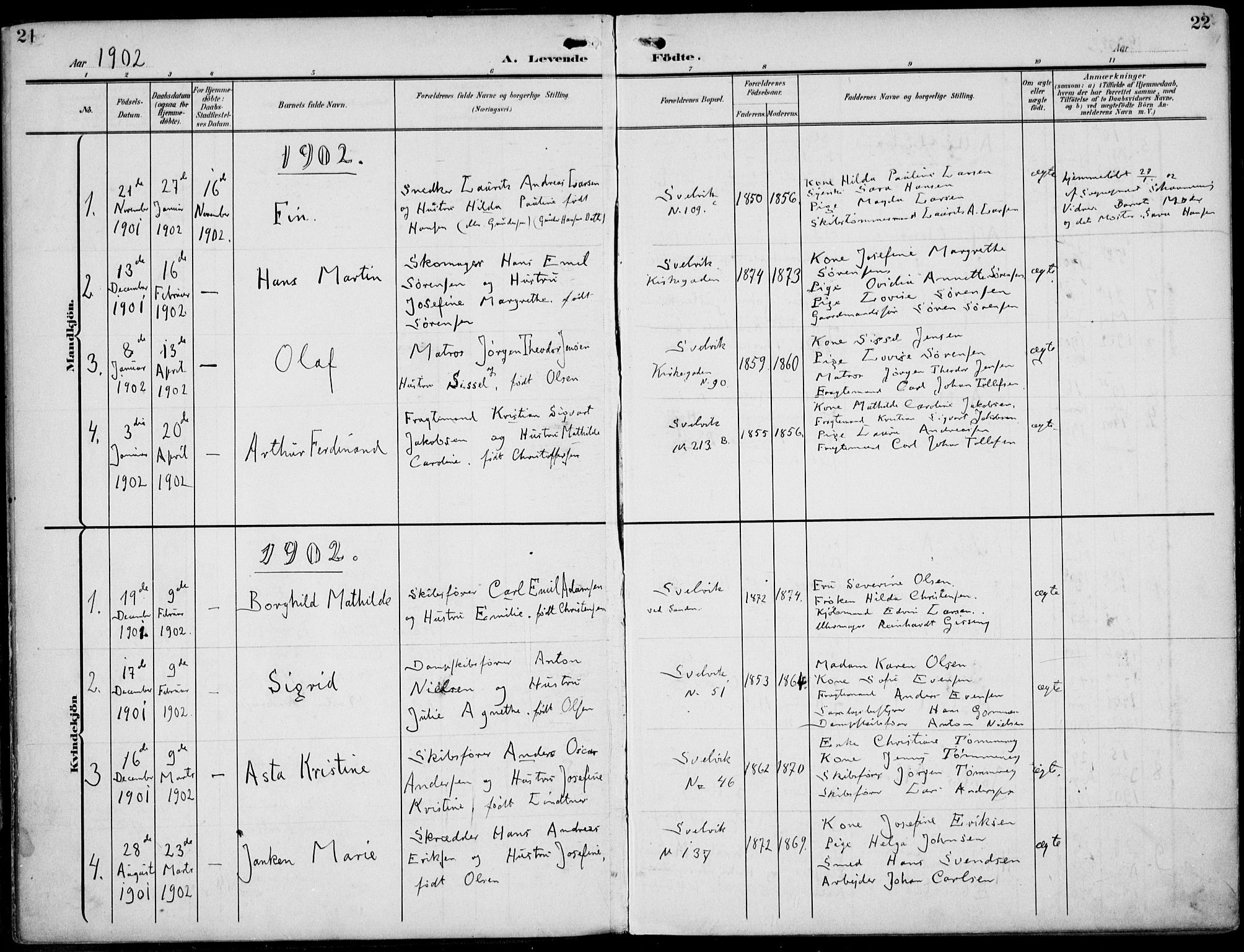 Strømm kirkebøker, AV/SAKO-A-322/F/Fb/L0002: Parish register (official) no. II 2, 1900-1919, p. 21-22