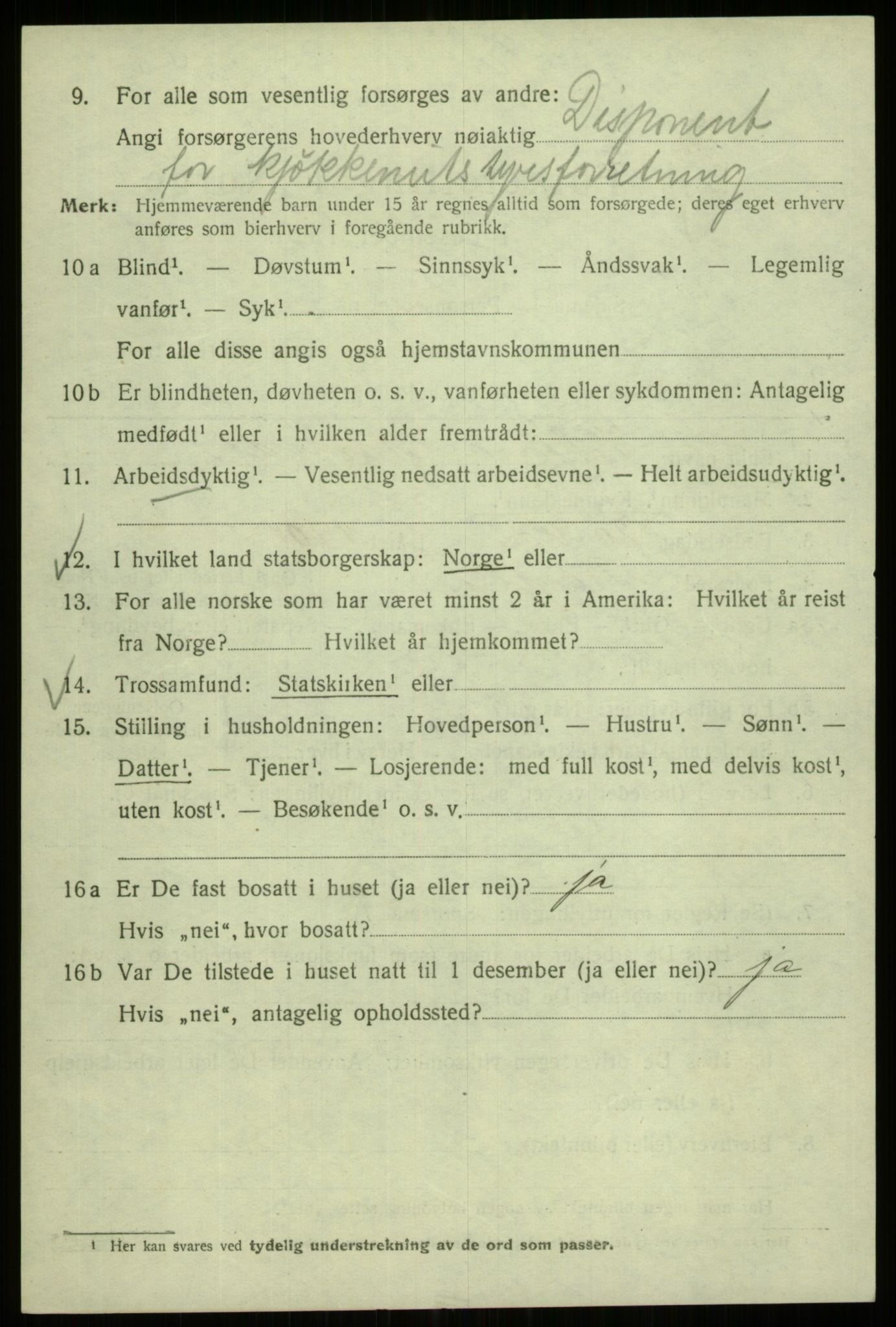 SAB, 1920 census for Bergen, 1920, p. 229663