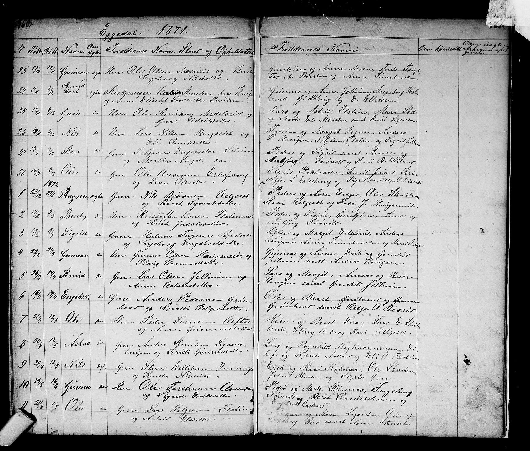 Sigdal kirkebøker, SAKO/A-245/G/Gb/L0001: Parish register (copy) no. II 1, 1841-1874, p. 460-461