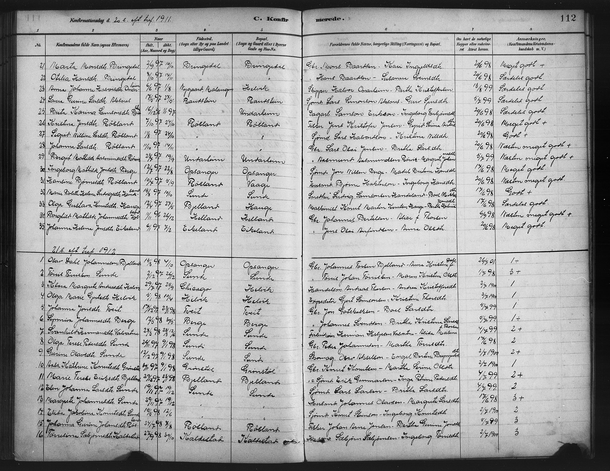 Husnes Sokneprestembete, SAB/A-75901/H/Hab: Parish register (copy) no. A 2, 1881-1917, p. 112