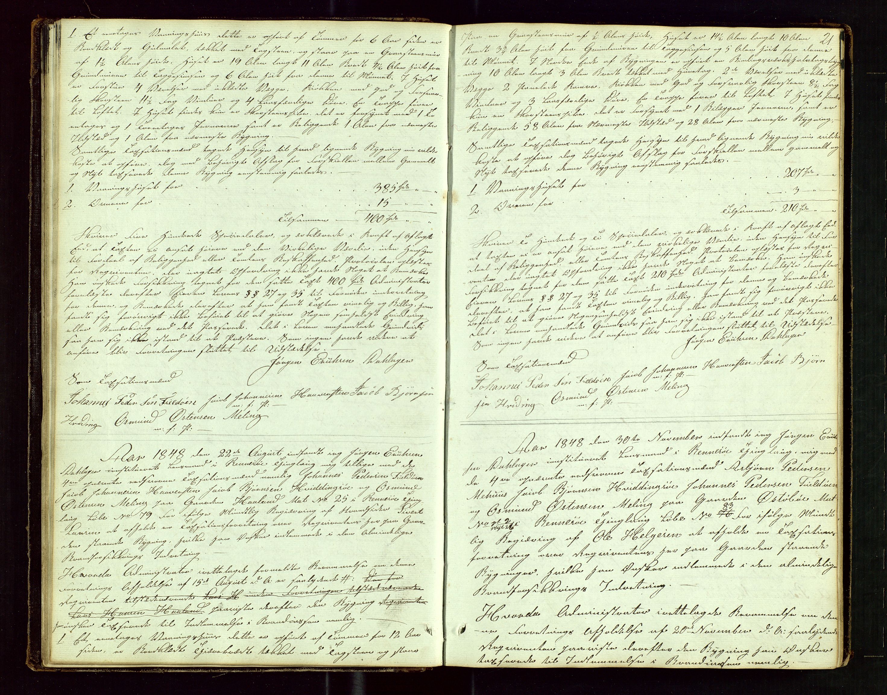 Rennesøy lensmannskontor, AV/SAST-A-100165/Goa/L0001: "Brandtaxations-Protocol for Rennesøe Thinglag", 1846-1923, p. 20b-21a