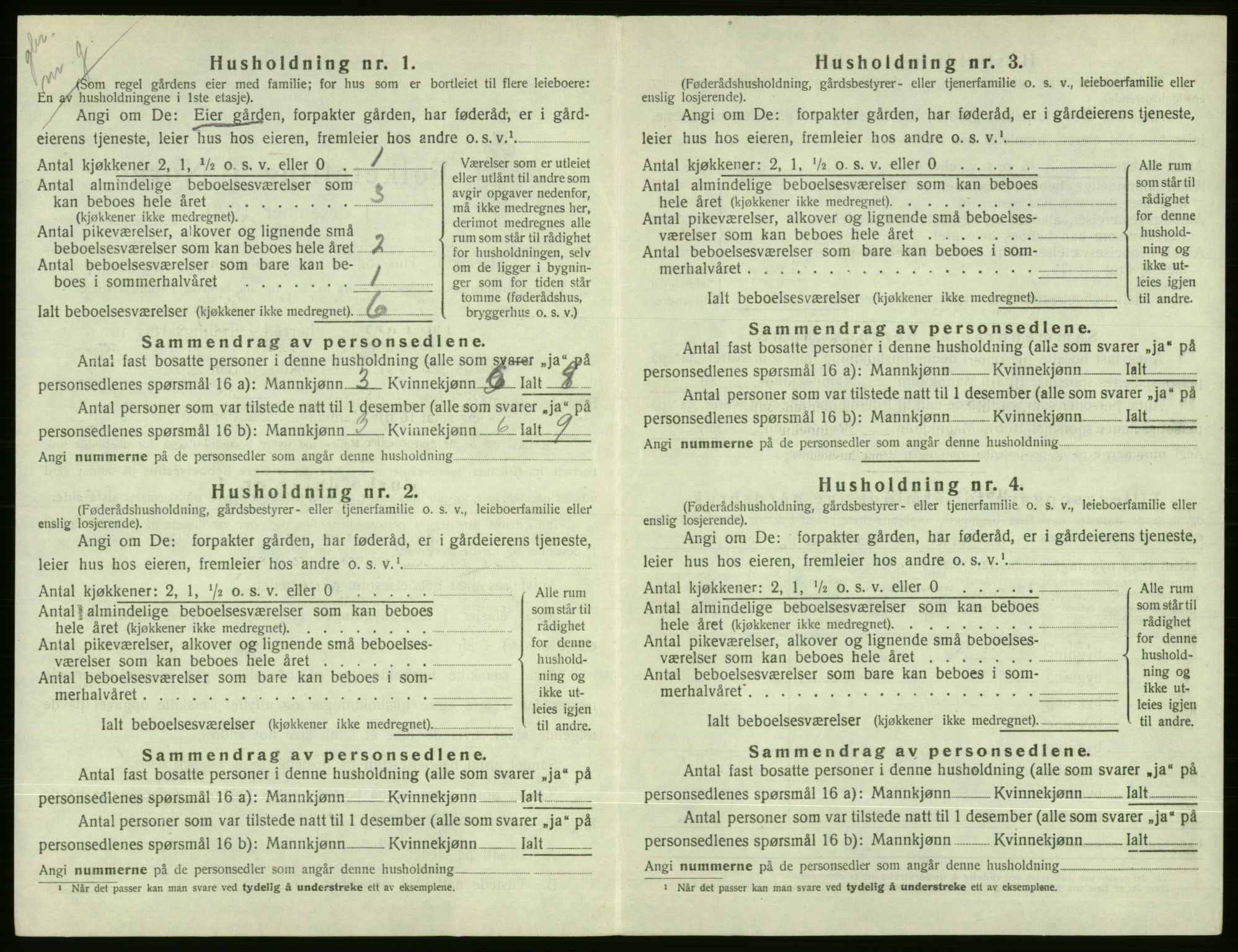 SAB, 1920 census for Voss, 1920, p. 2018