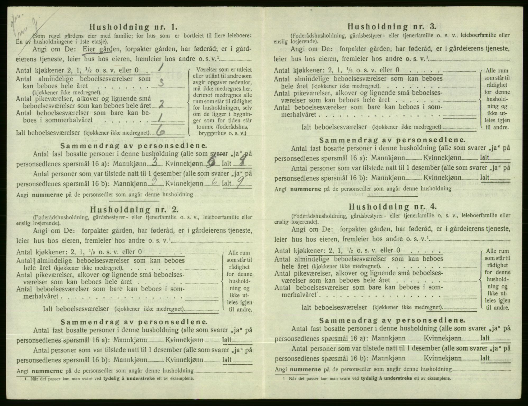 SAB, 1920 census for Voss, 1920, p. 2018