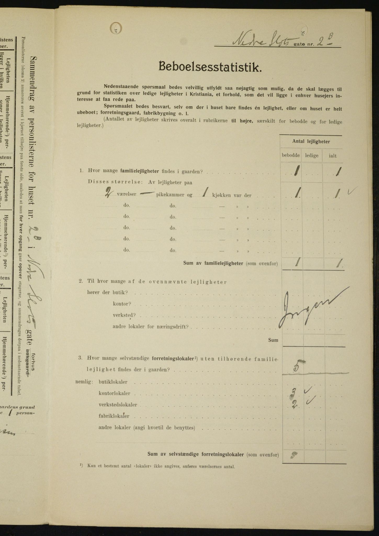 OBA, Municipal Census 1909 for Kristiania, 1909, p. 62949