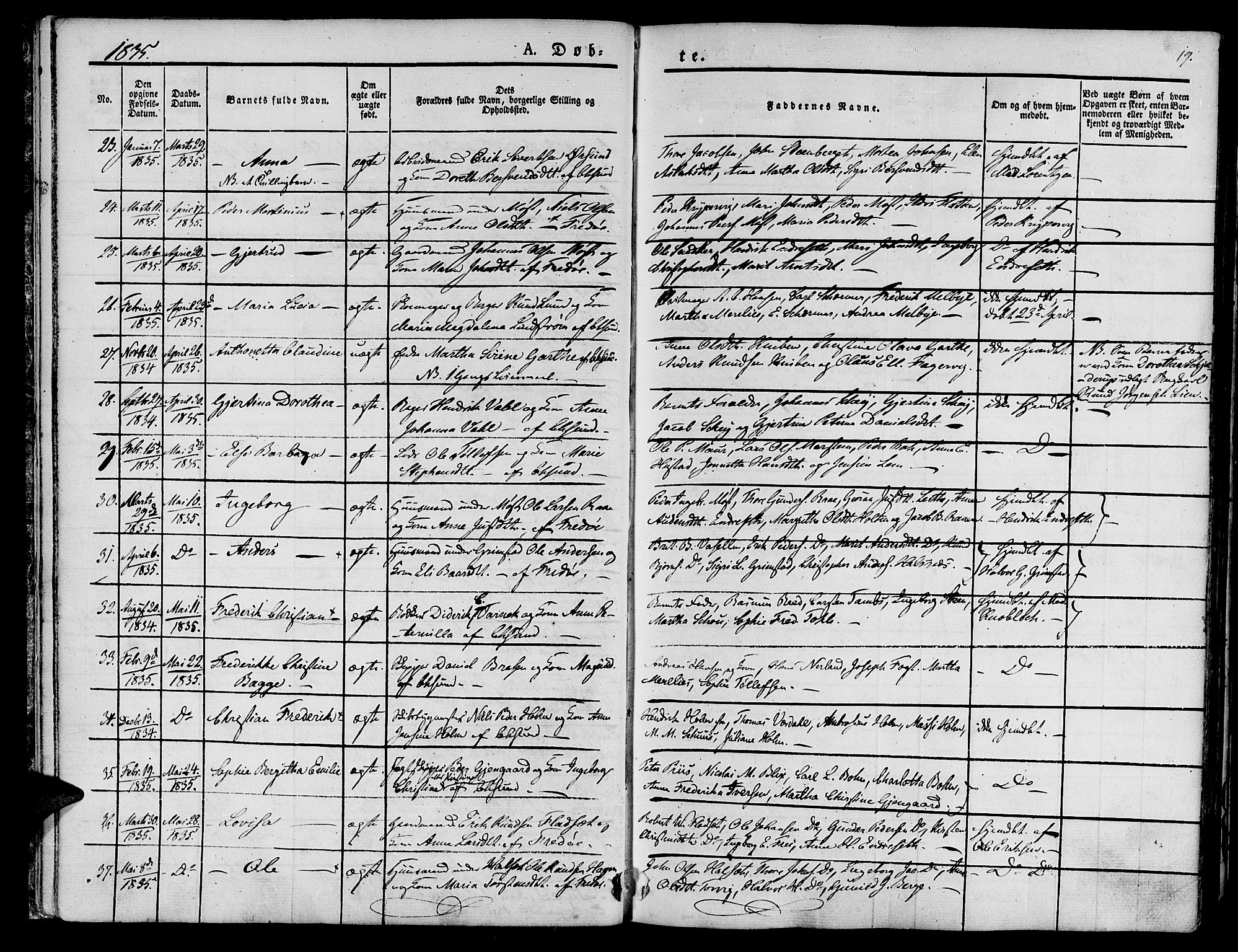 Ministerialprotokoller, klokkerbøker og fødselsregistre - Møre og Romsdal, AV/SAT-A-1454/572/L0843: Parish register (official) no. 572A06, 1832-1842, p. 19